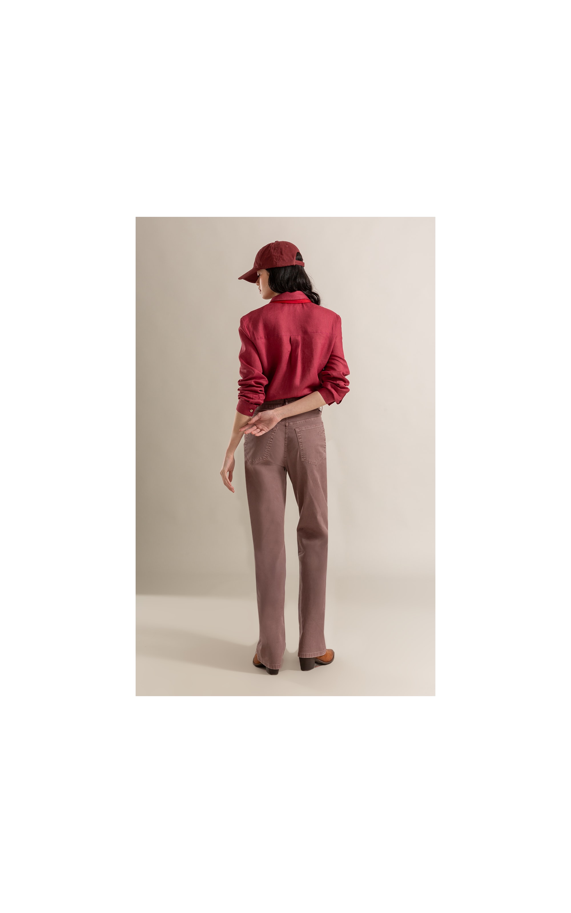 Camisa  Puro Linho Classic Bordeaux