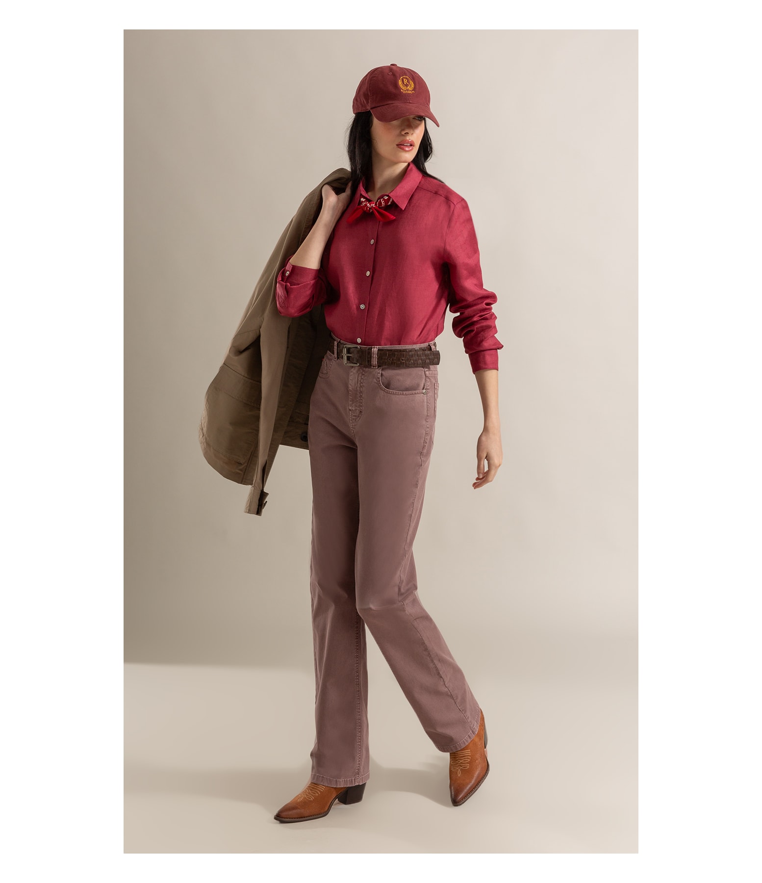 Camisa  Puro Linho Classic Bordeaux