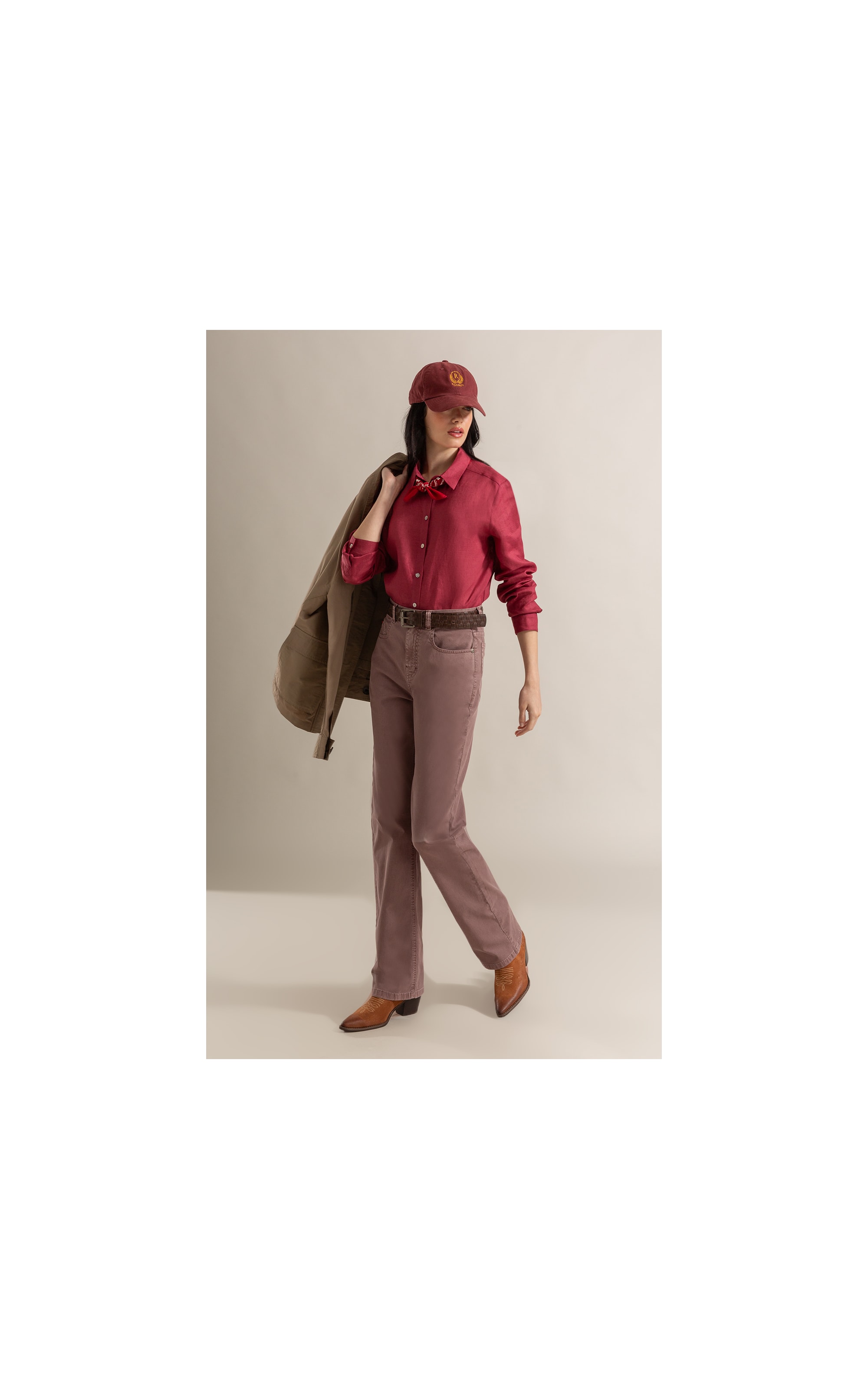 Camisa  Puro Linho Classic Bordeaux