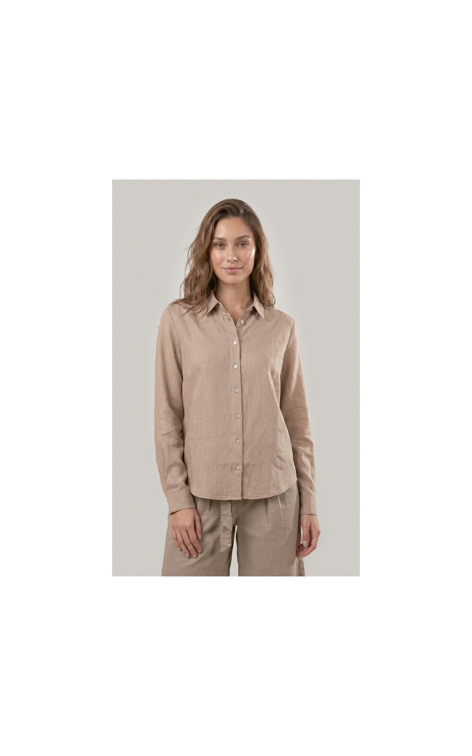 Camisa  Puro Linho Classic Caqui
