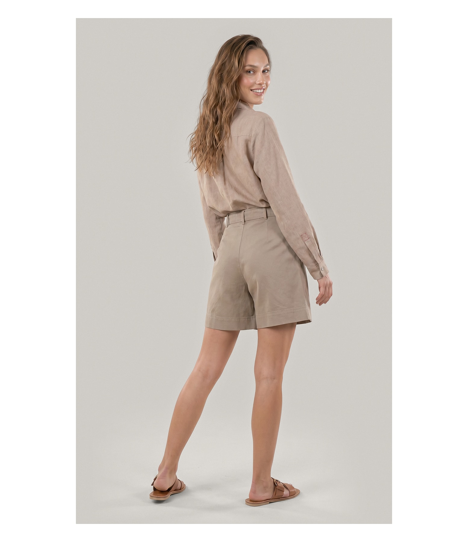 Camisa  Puro Linho Classic Caqui