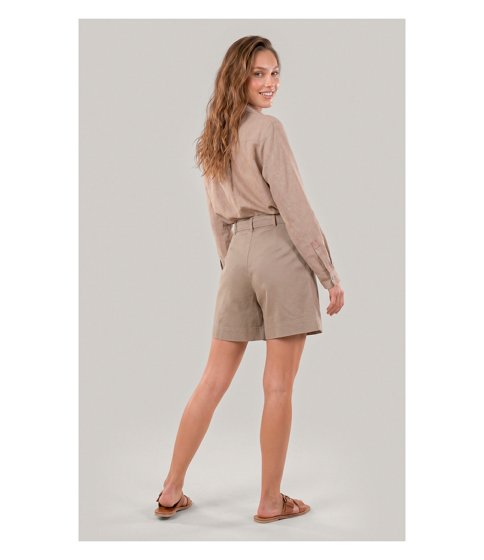 Camisa  Puro Linho Classic Caqui