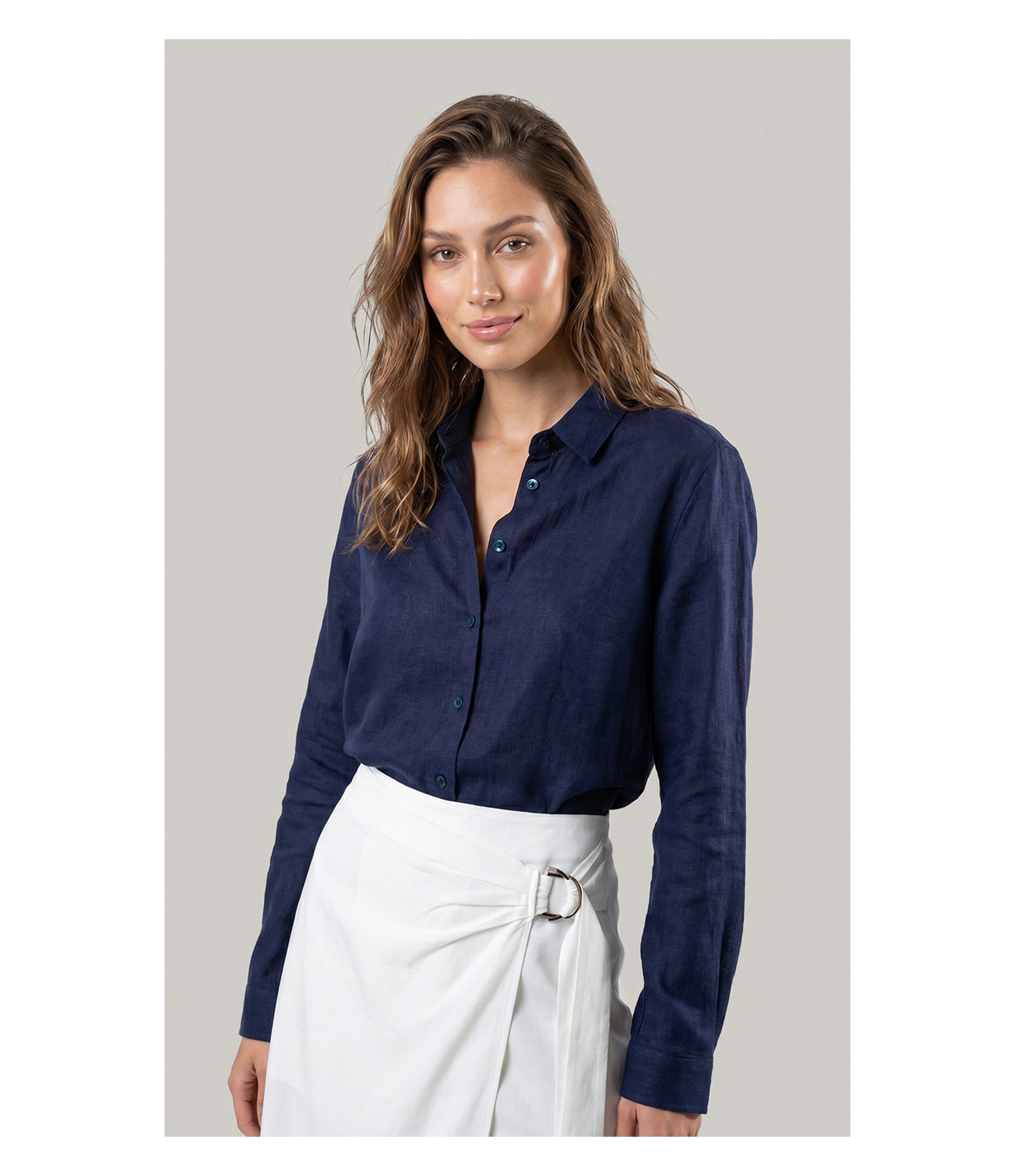Camisa  Puro Linho Classic Dark Navy