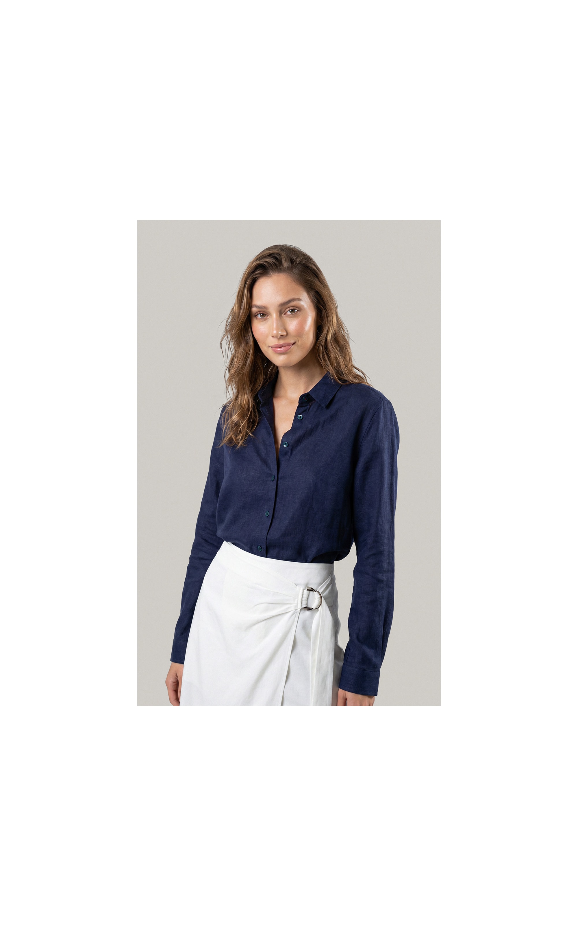 Camisa  Puro Linho Classic Dark Navy