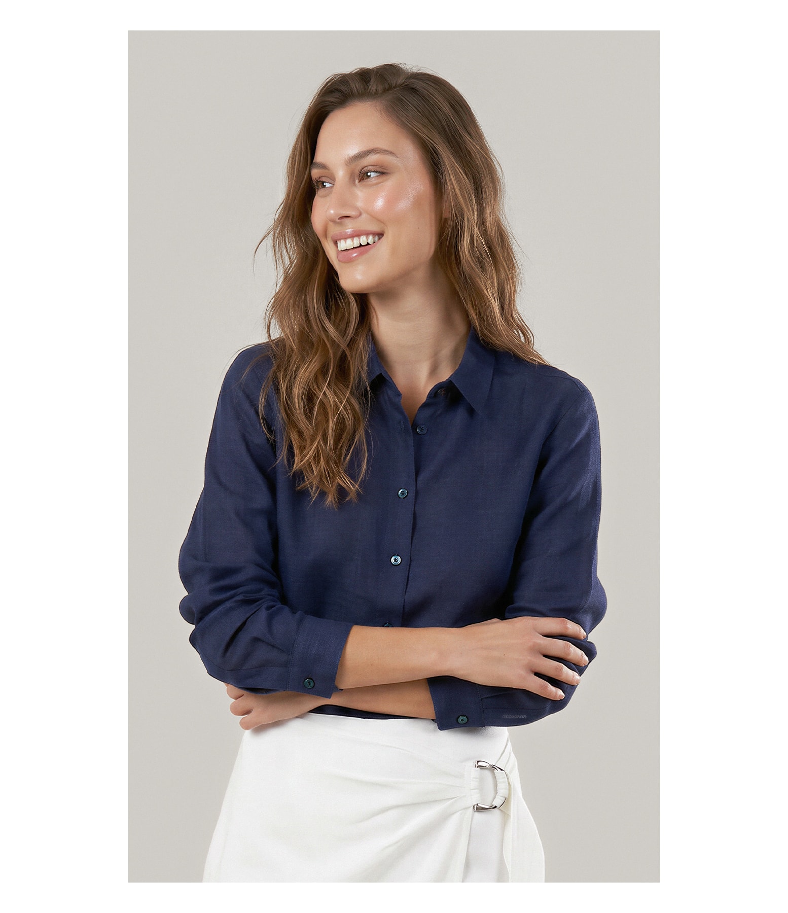 Camisa  Puro Linho Classic Dark Navy