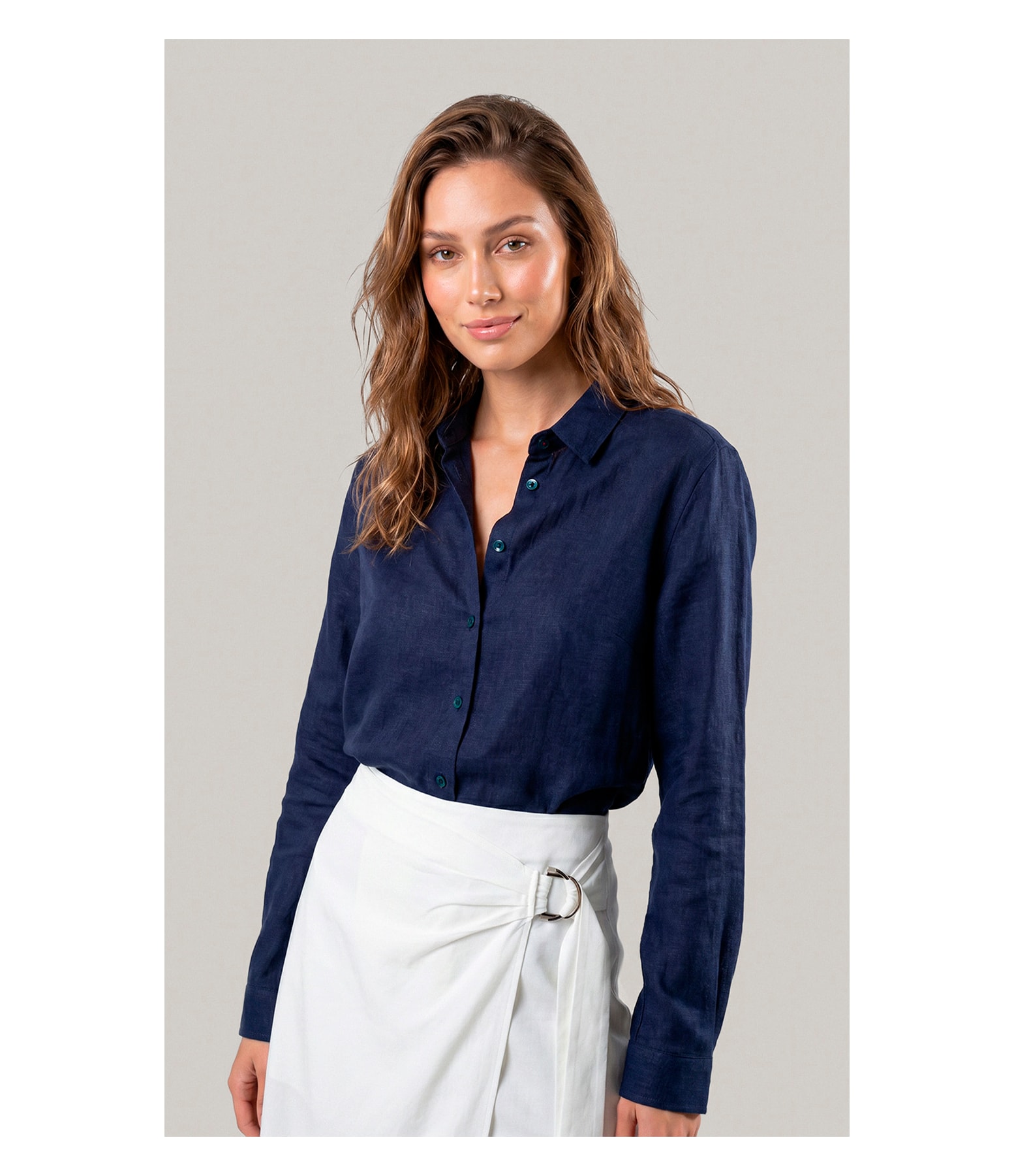 Camisa  Puro Linho Classic Dark Navy