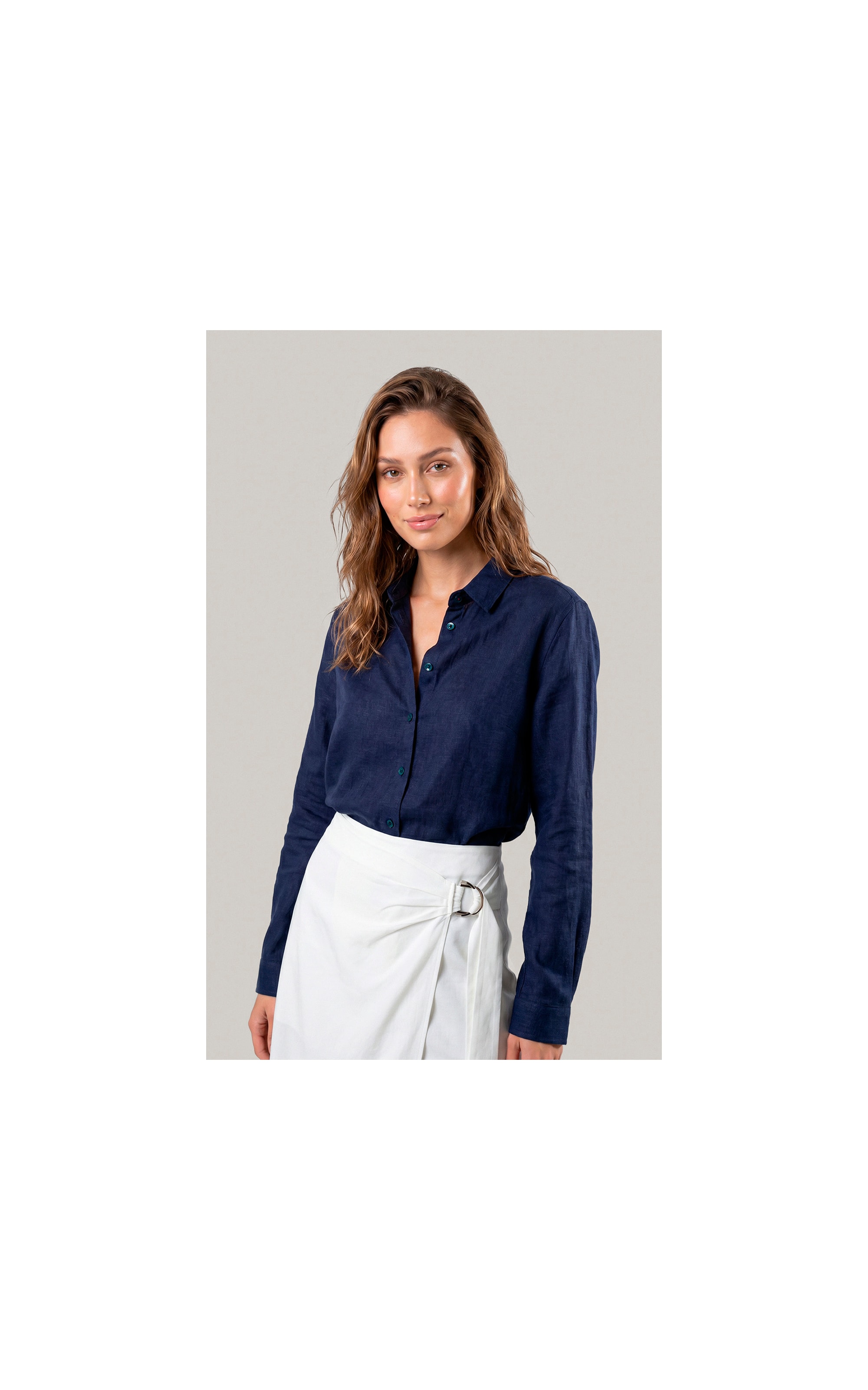 Camisa  Puro Linho Classic Dark Navy