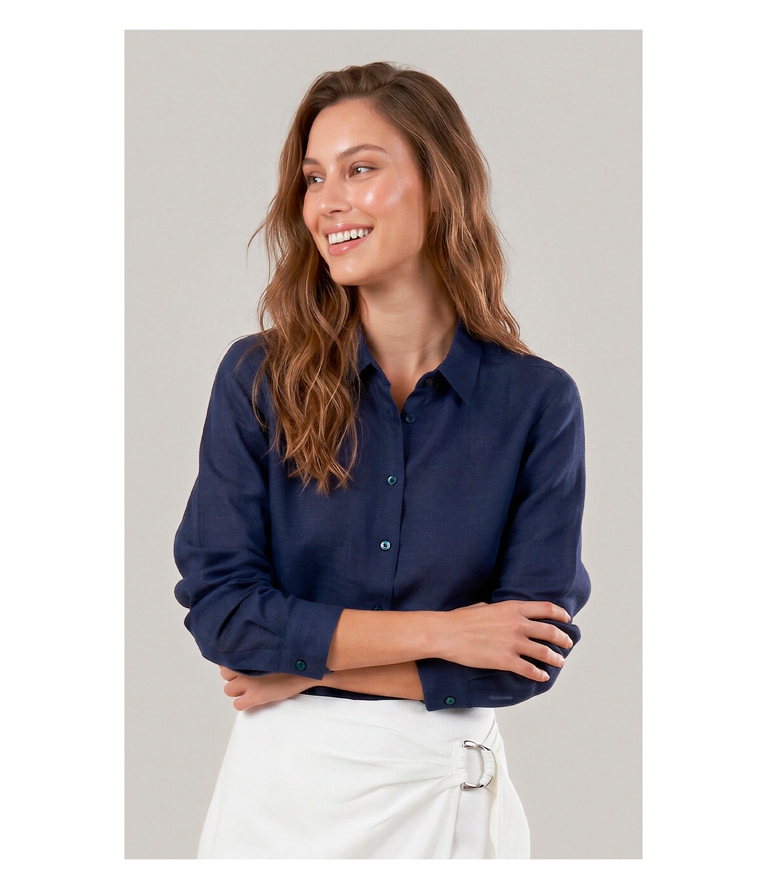 Camisa  Puro Linho Classic Dark Navy