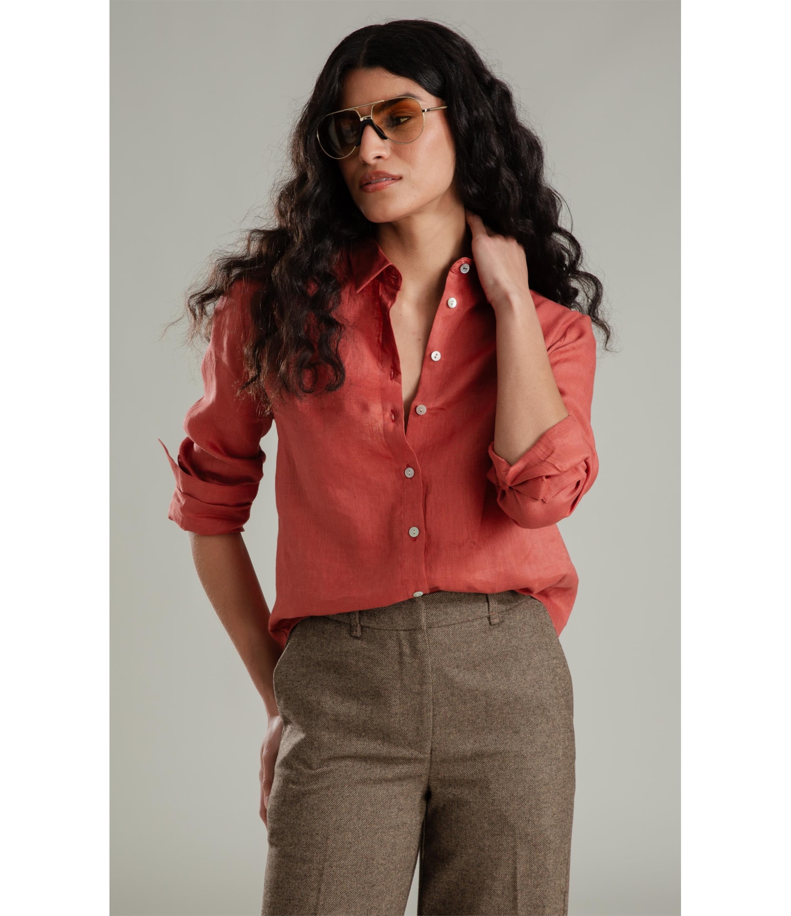Camisa  Puro Linho Classic Telha