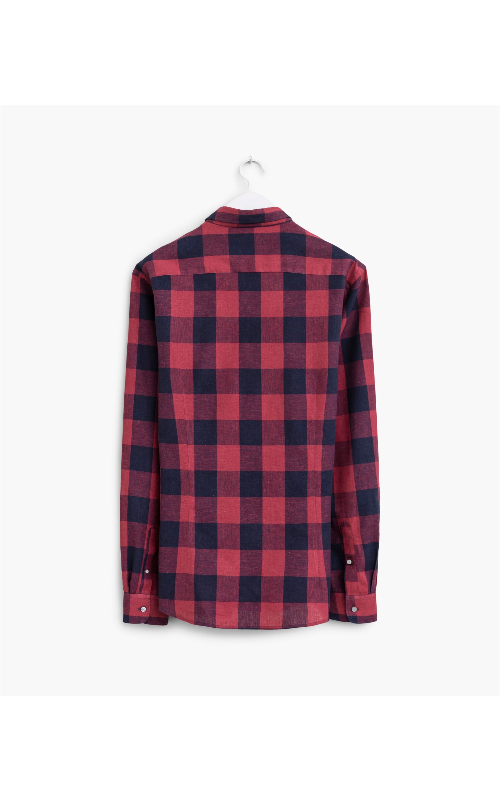 Camisa Puro Linho Com Algodao Xadrez Ml Vermelho