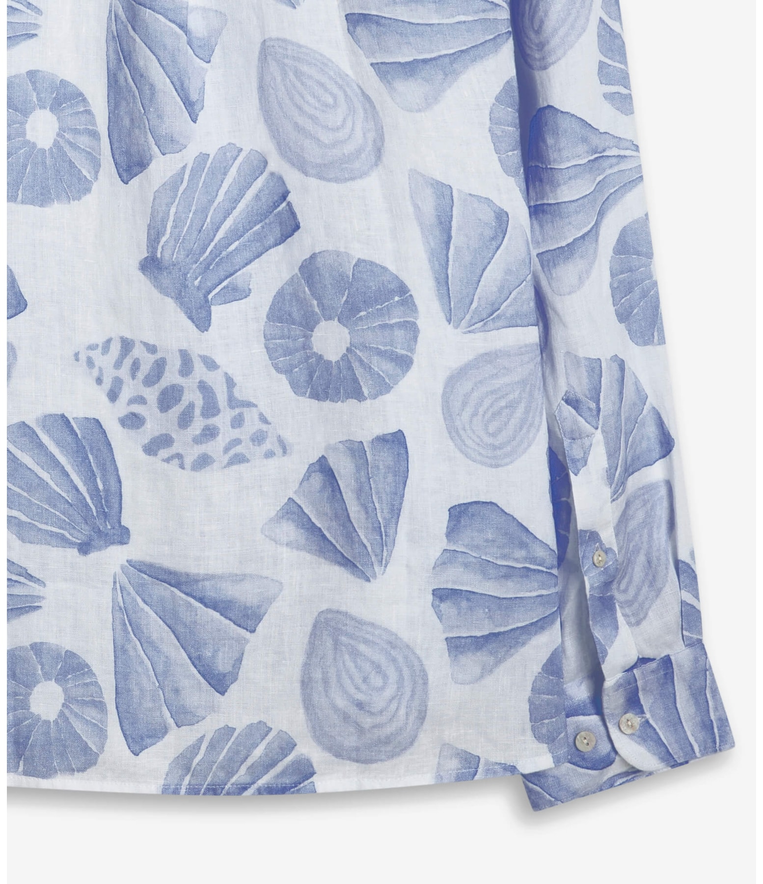 Camisa  Puro Linho  Conchas Azul Bic