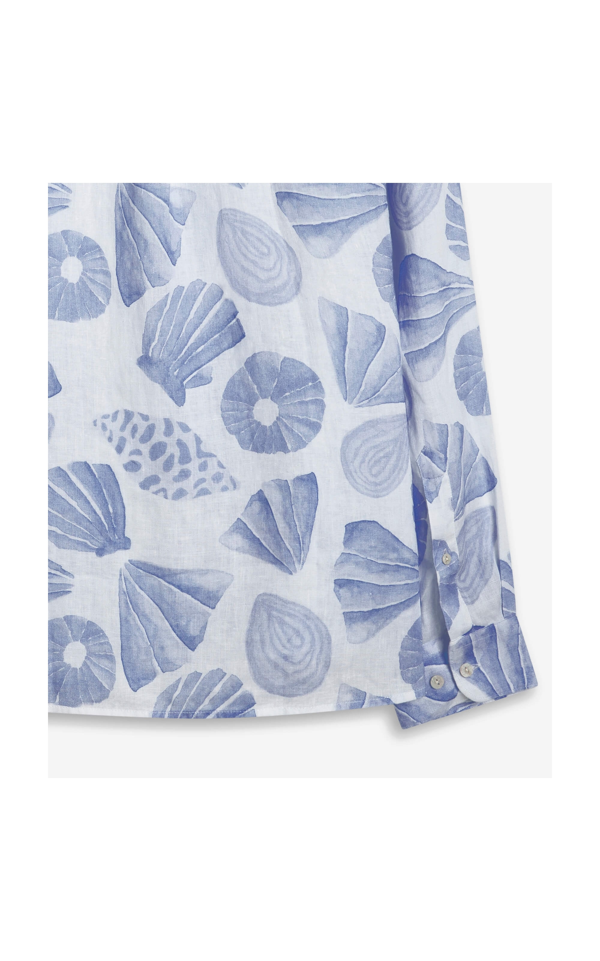Camisa  Puro Linho  Conchas Azul Bic