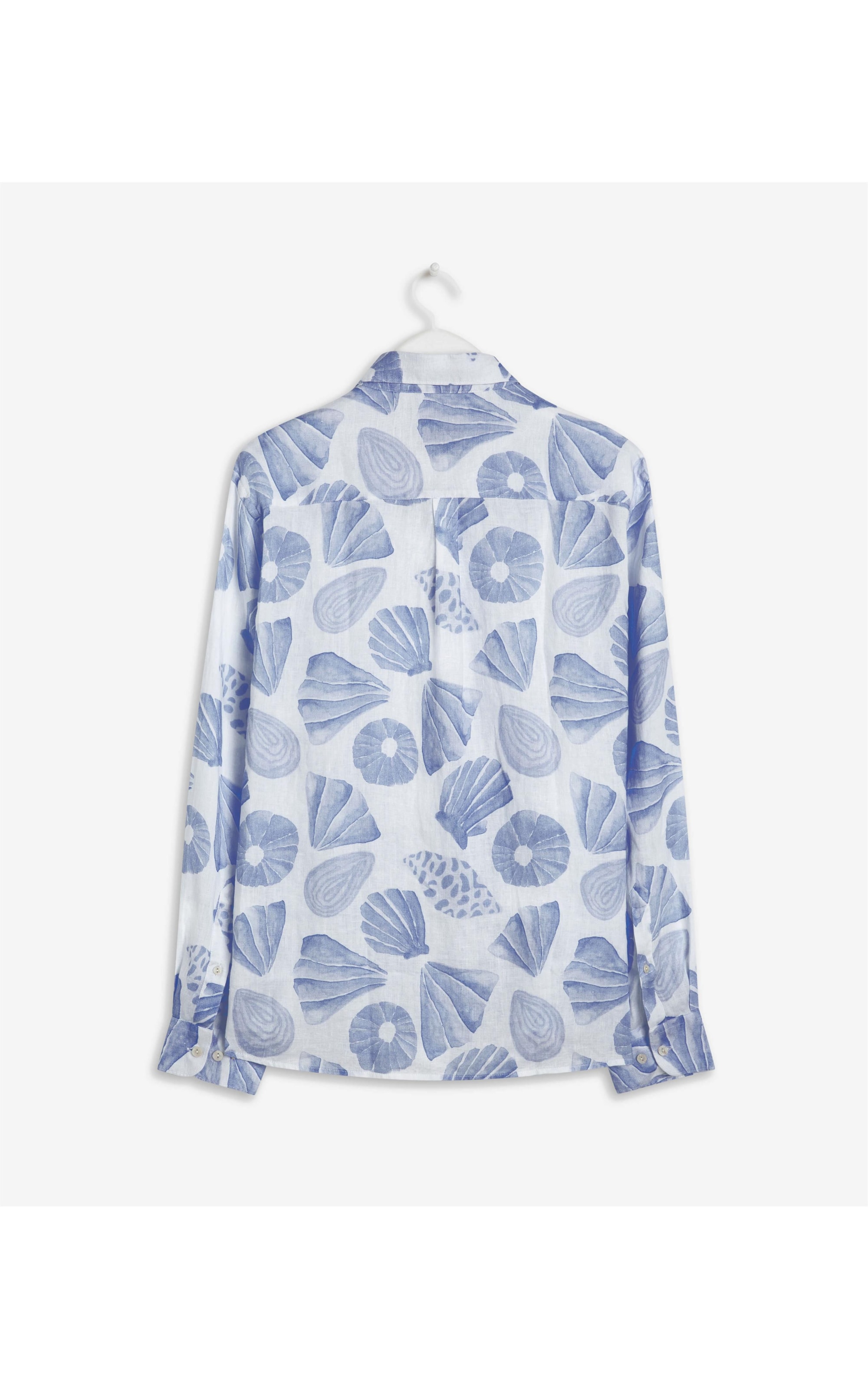 Camisa  Puro Linho  Conchas Azul Bic