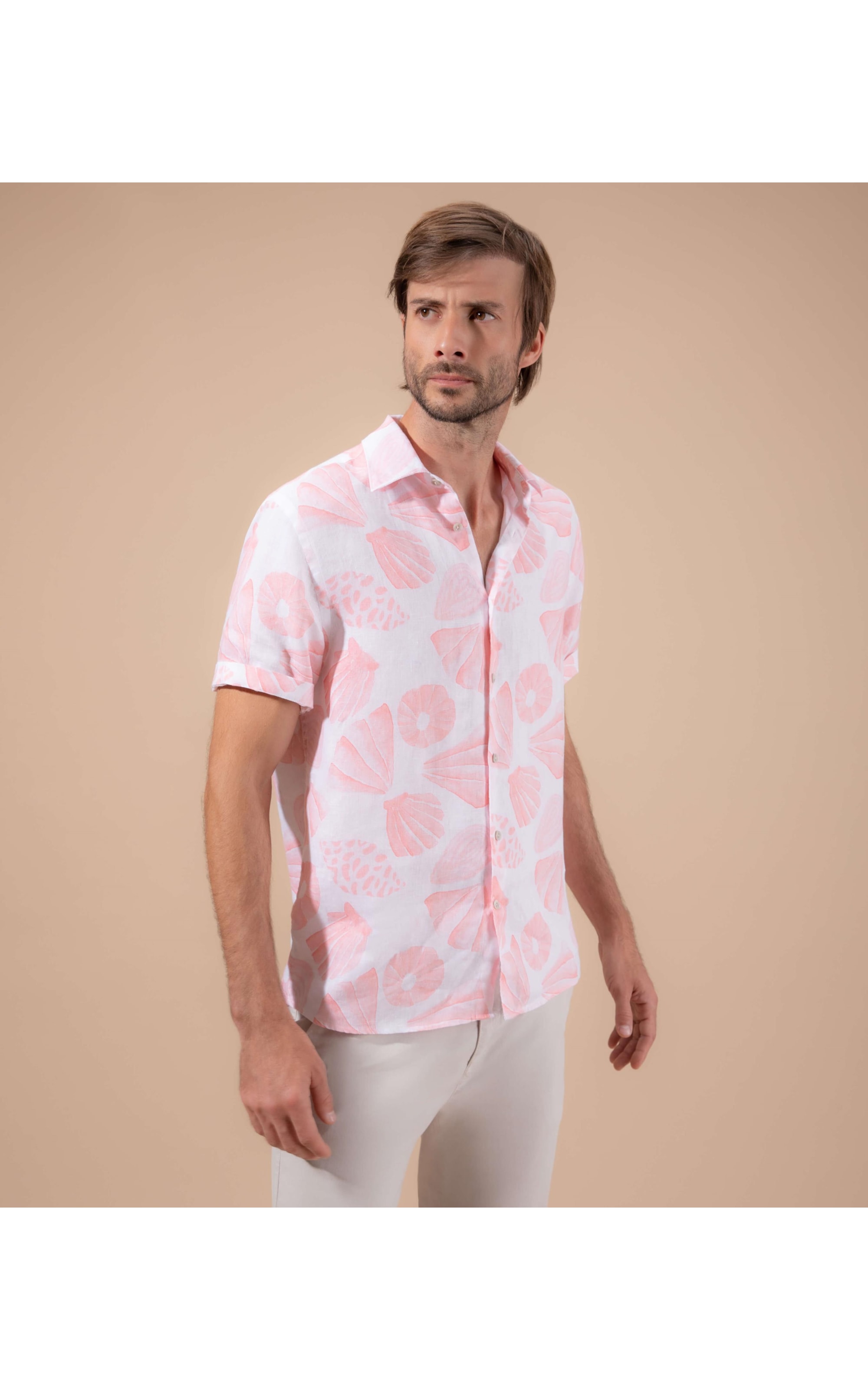 Camisa  Puro Linho  Conchas Melancia