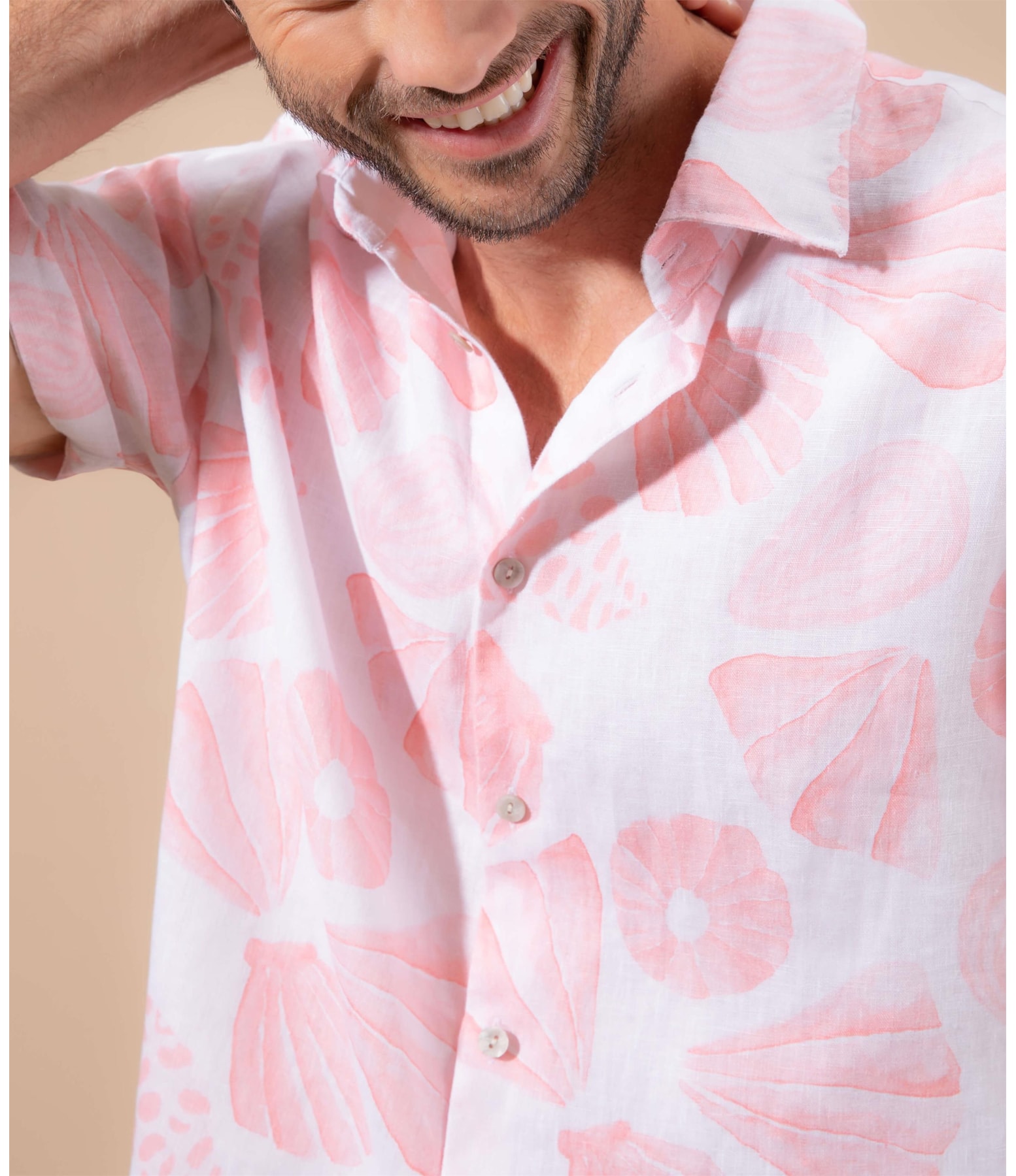 Camisa  Puro Linho  Conchas Melancia