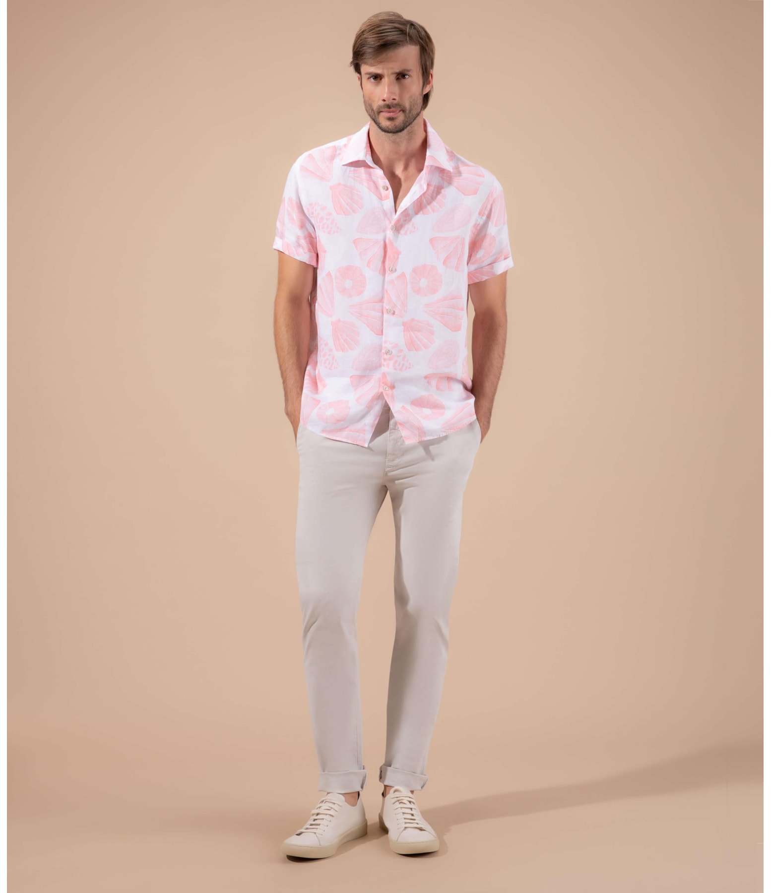 Camisa  Puro Linho  Conchas Melancia