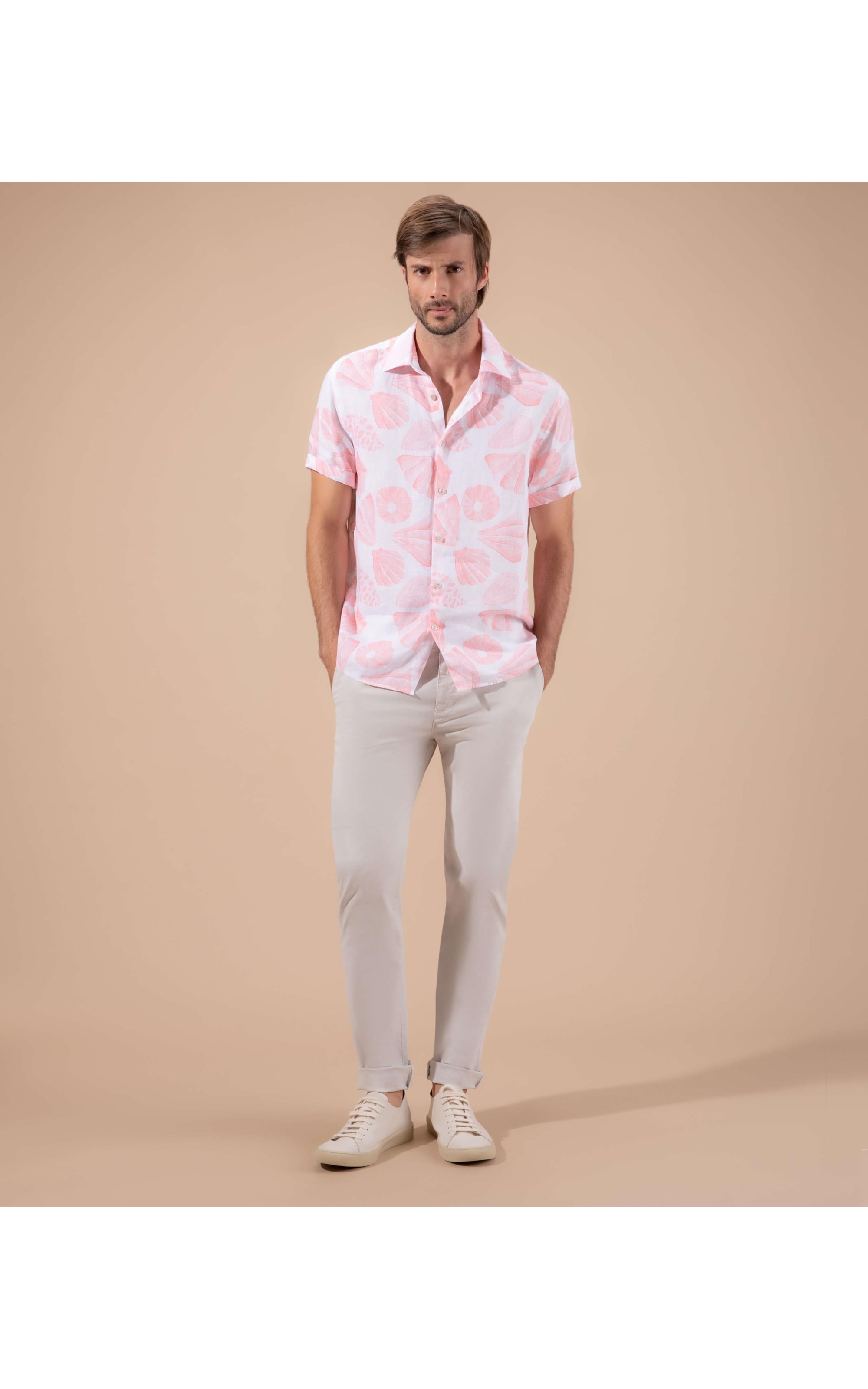 Camisa  Puro Linho  Conchas Melancia