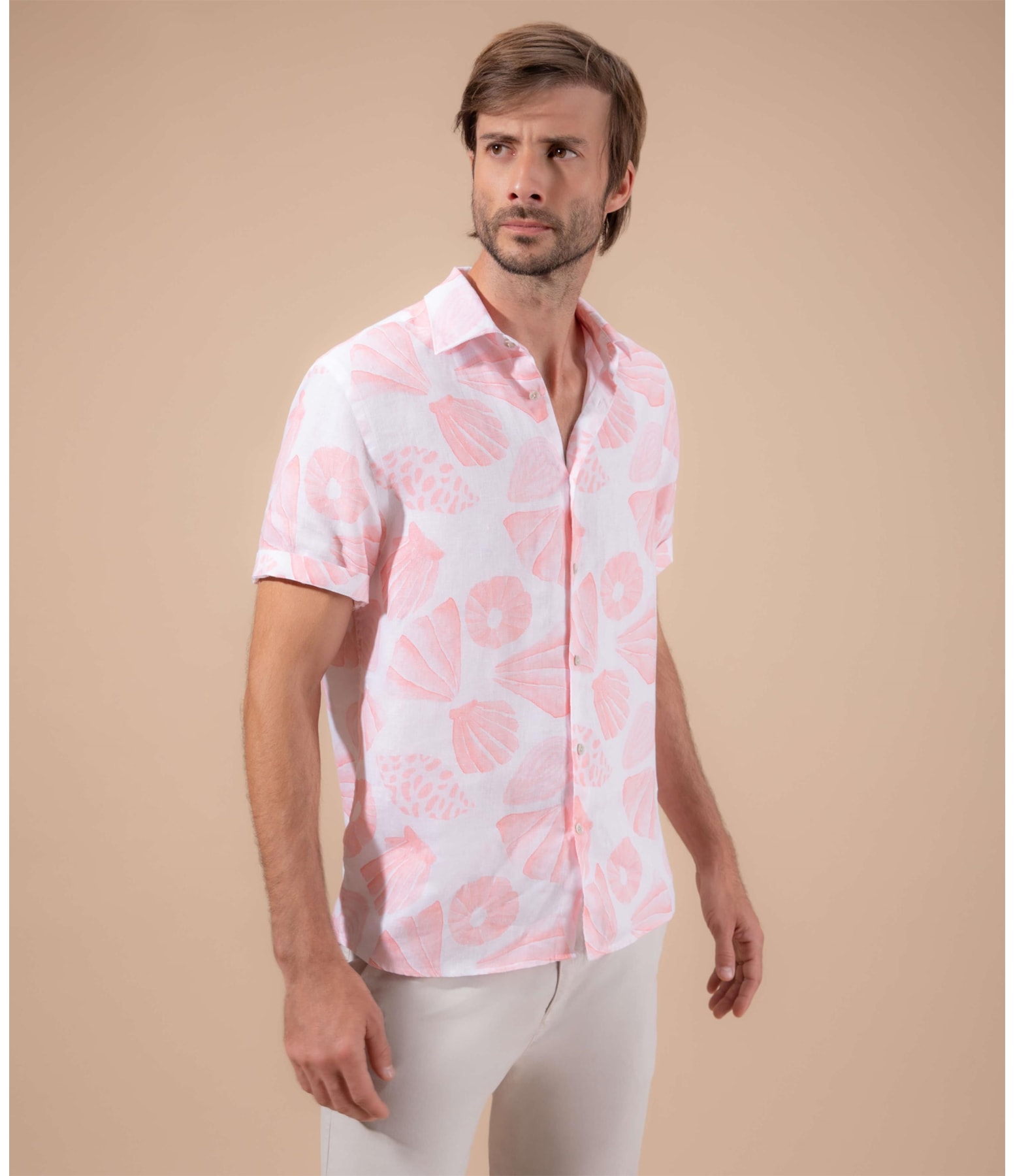 Camisa  Puro Linho  Conchas Melancia