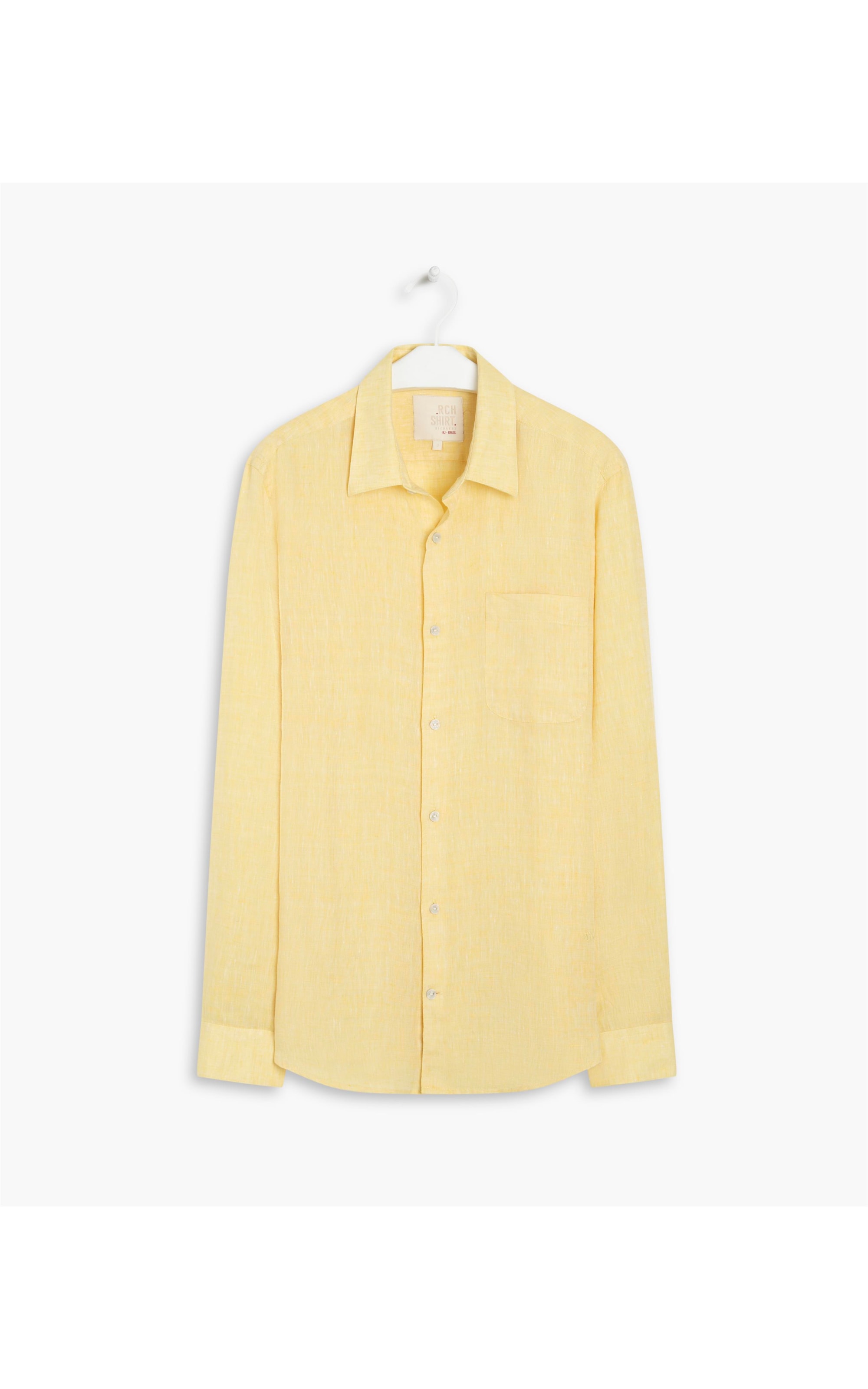 Camisa  Puro Linho  Cross Dye Amarelo