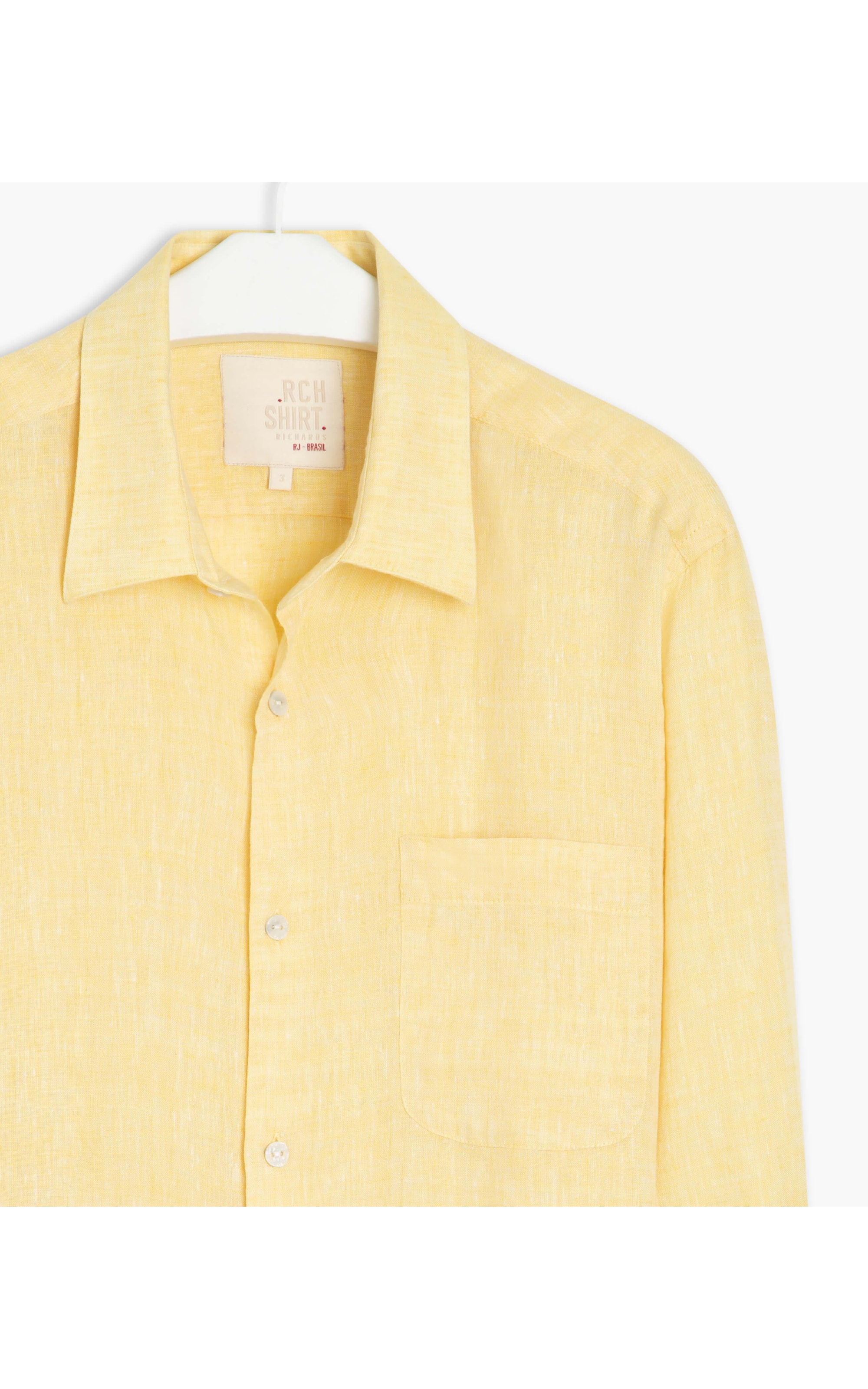 Camisa  Puro Linho  Cross Dye Amarelo