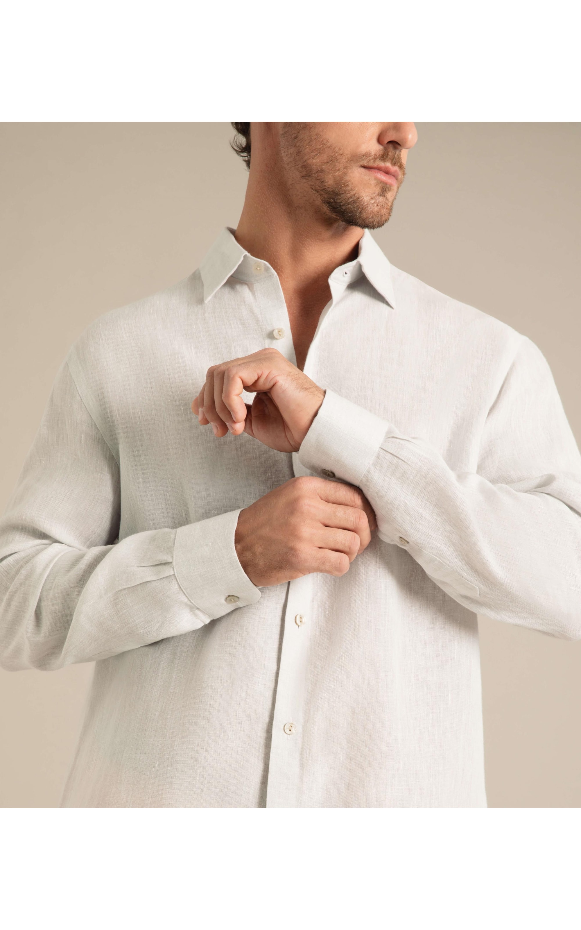 Camisa  Puro Linho  Cross Dye  Areia