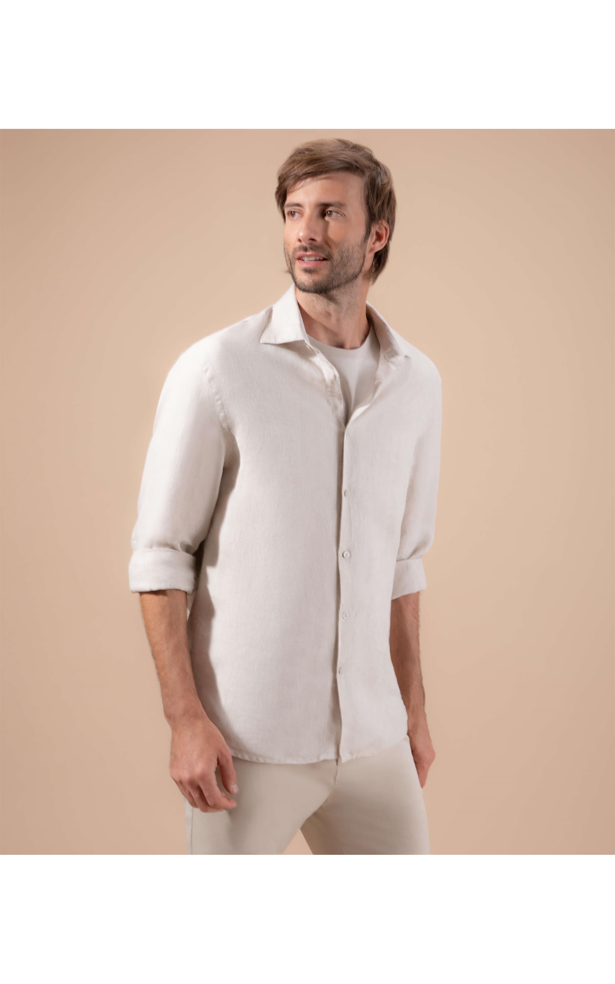 Camisa  Puro Linho  Cross Dye Areia