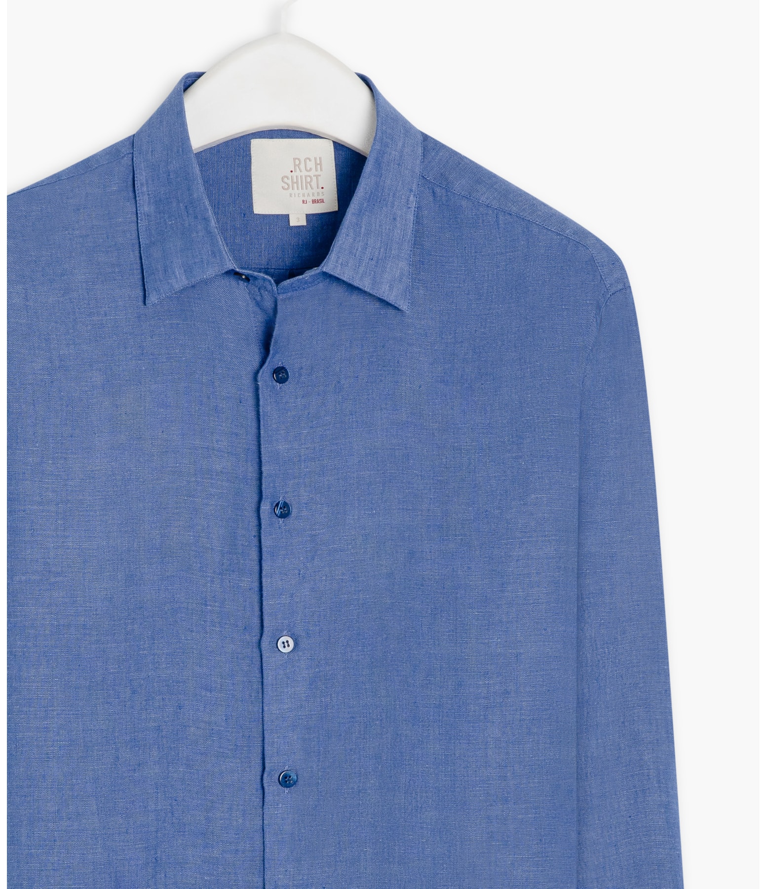 Camisa  Puro Linho  Cross Dye Azul Bic