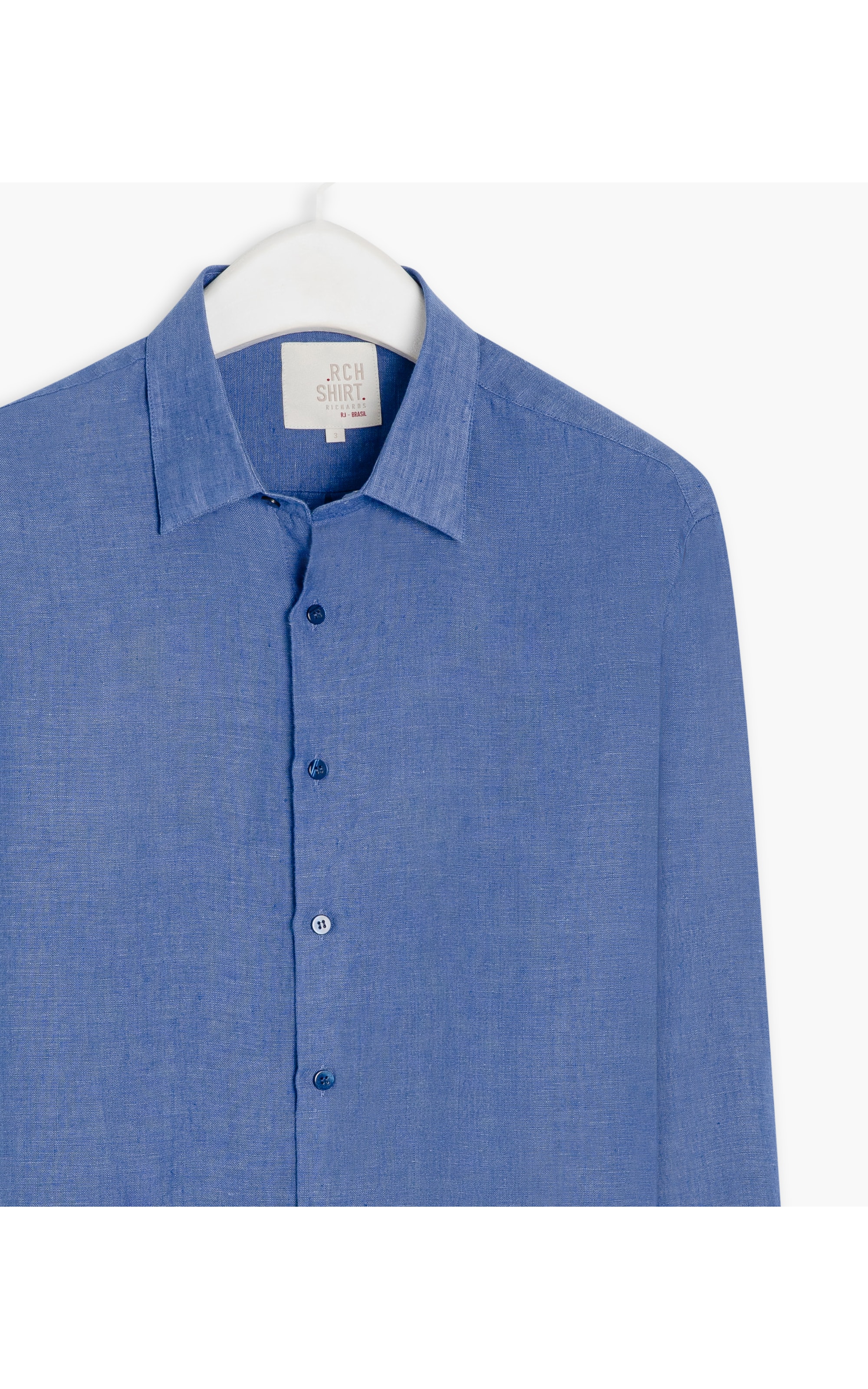 Camisa  Puro Linho  Cross Dye Azul Bic