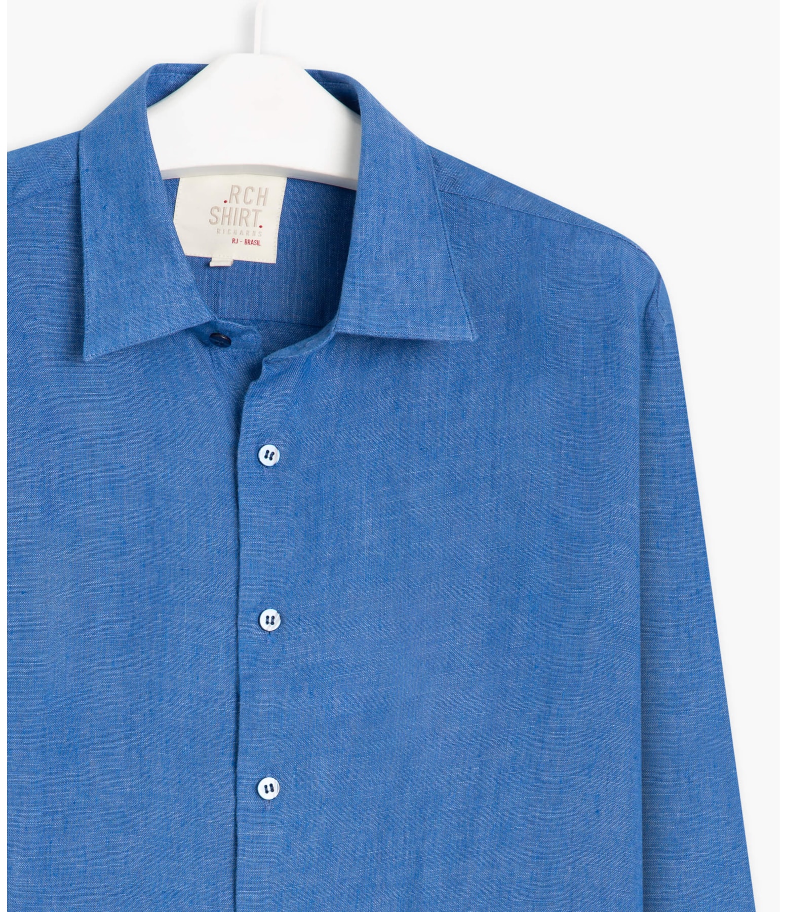 Camisa  Puro Linho  Cross Dye Azul Bic
