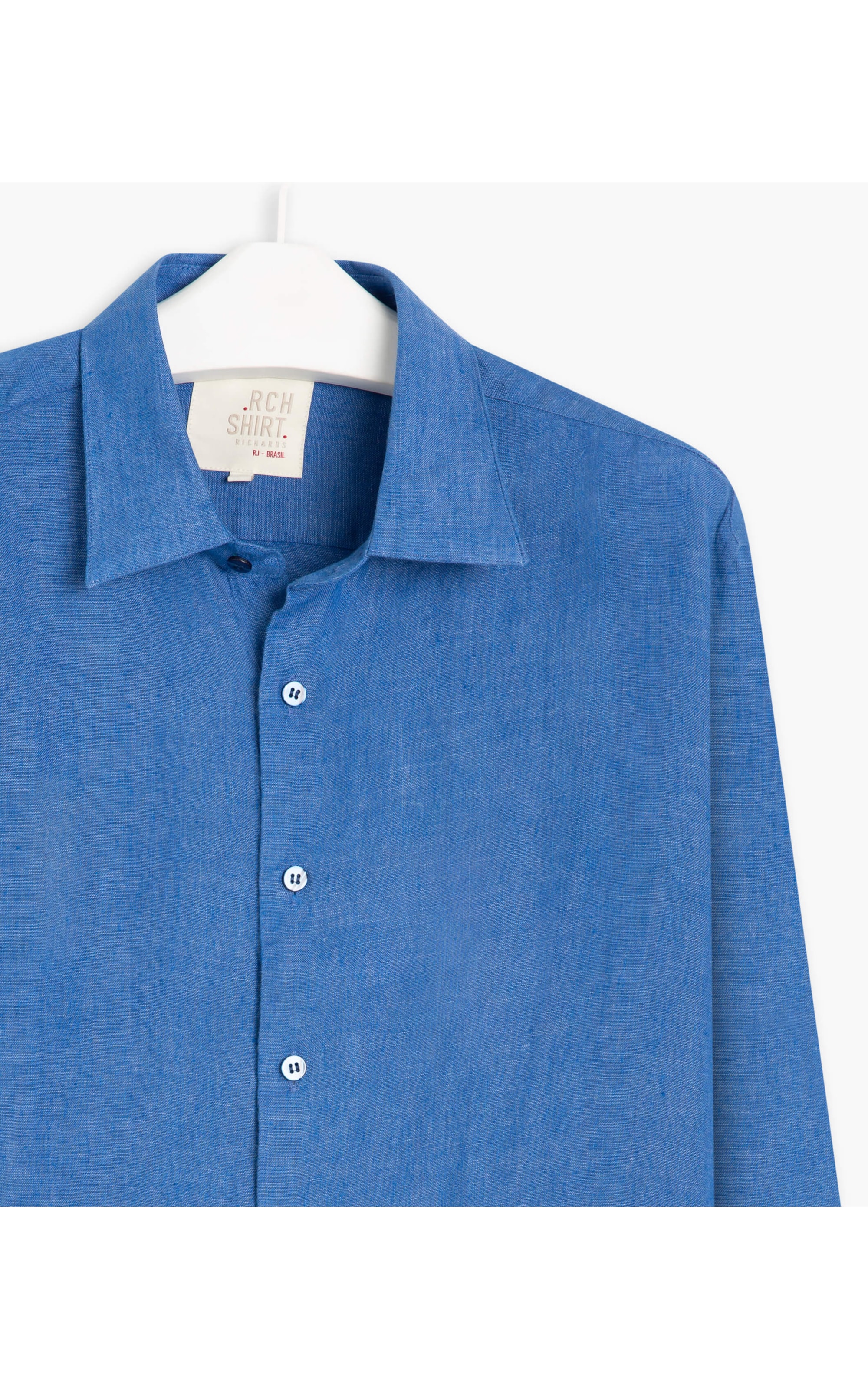 Camisa  Puro Linho  Cross Dye Azul Bic