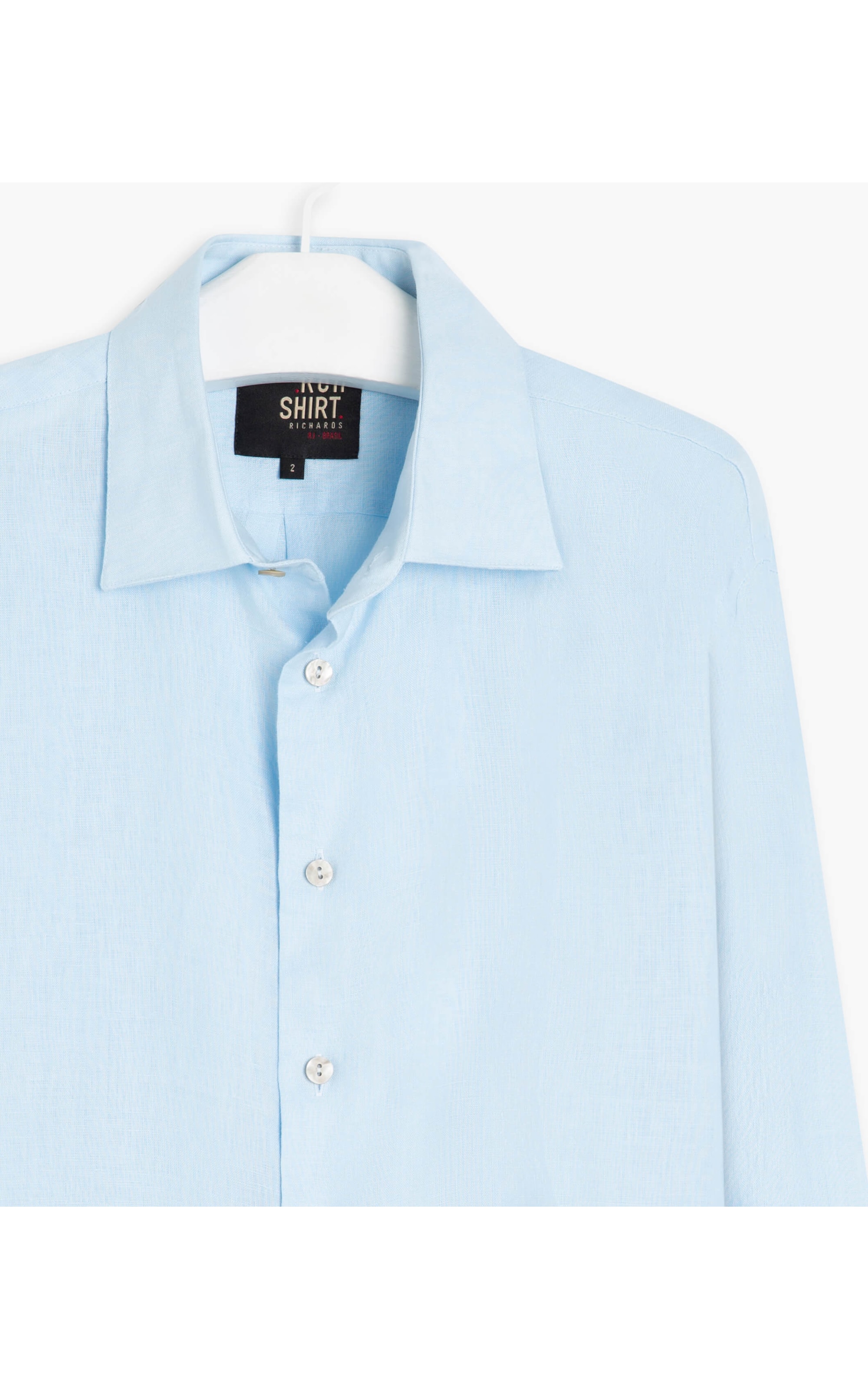Camisa  Puro Linho  Cross Dye Azul Claro