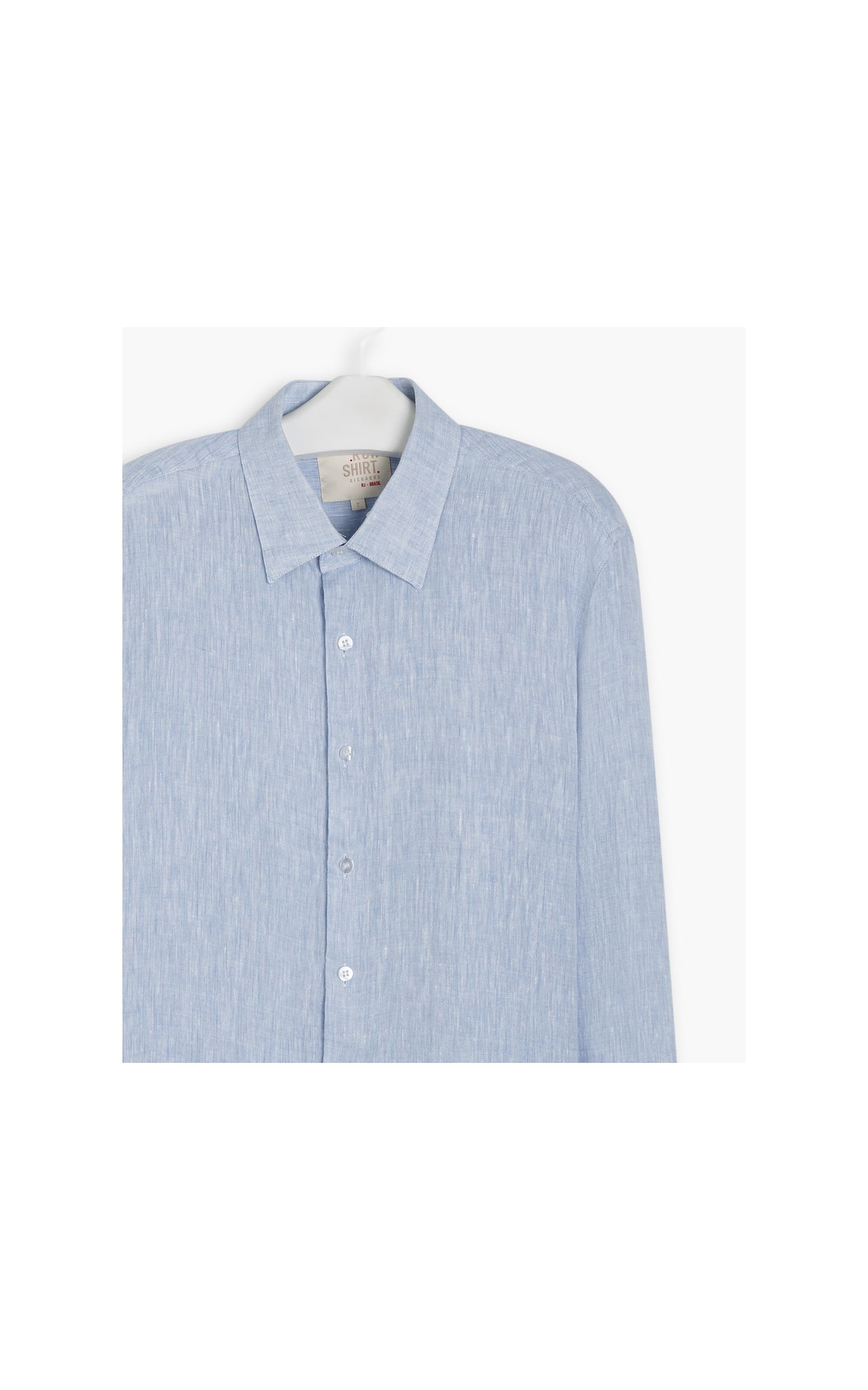 Camisa  Puro Linho  Cross Dye Azul Claro