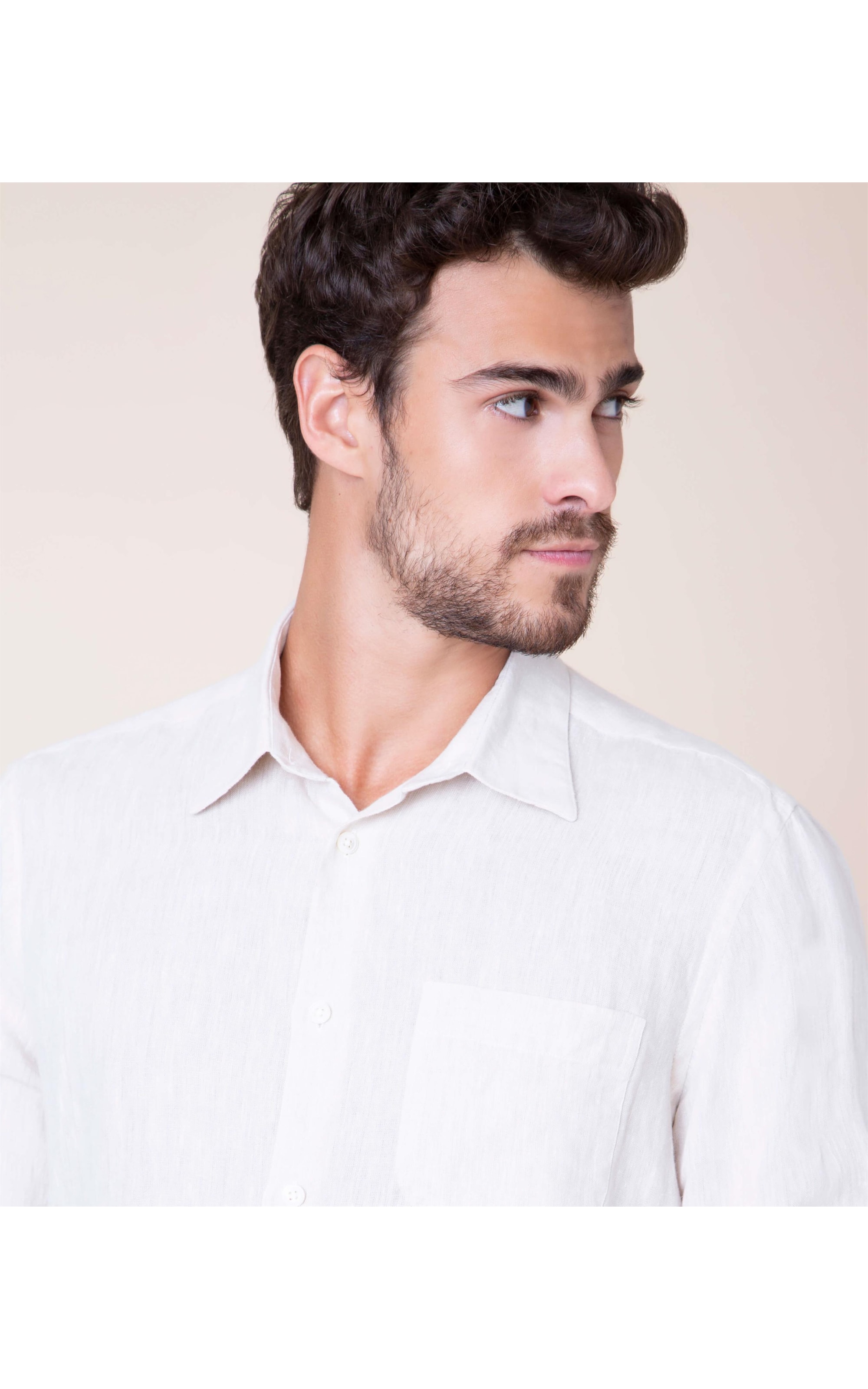 Camisa Puro Linho Cross  Dye Bege
