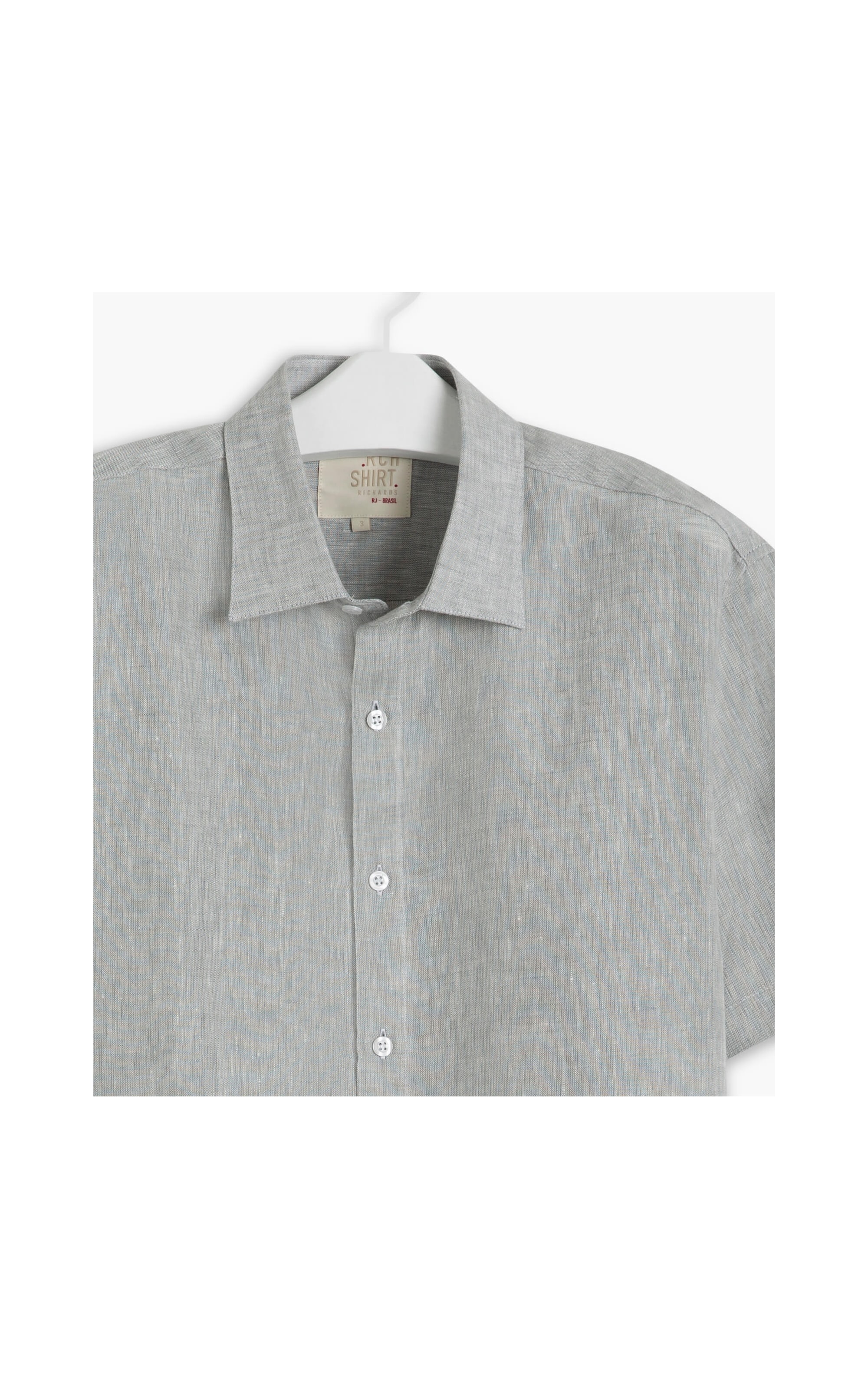 Camisa Puro Linho  Cross Dye Cinza Medio