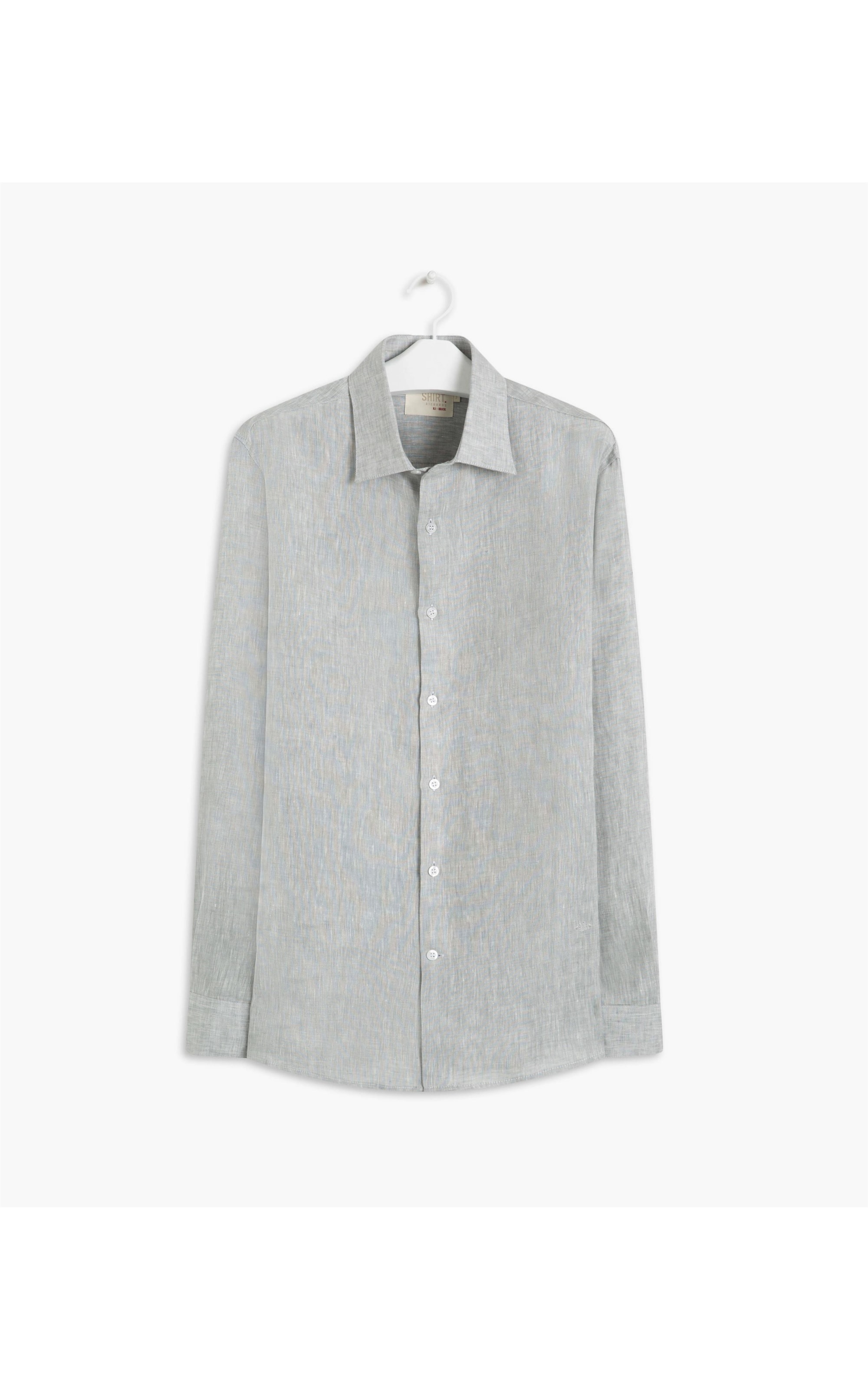 Camisa Puro Linho Cross  Dye Cinza Medio