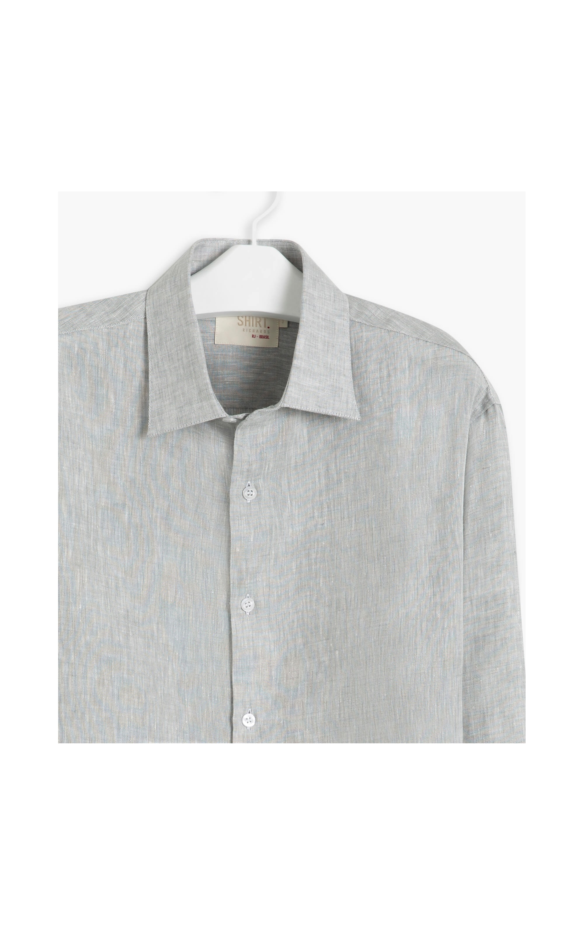 Camisa Puro Linho Cross  Dye Cinza Medio