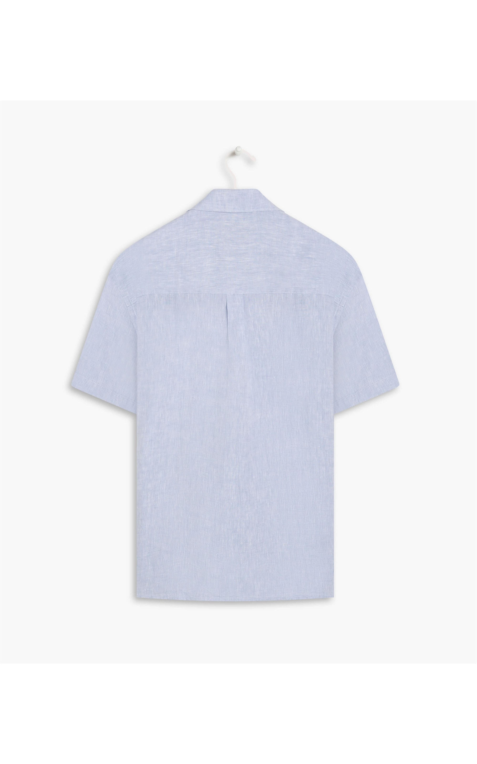 Camisa Puro Linho Cross Dye Mc Azul Chofer