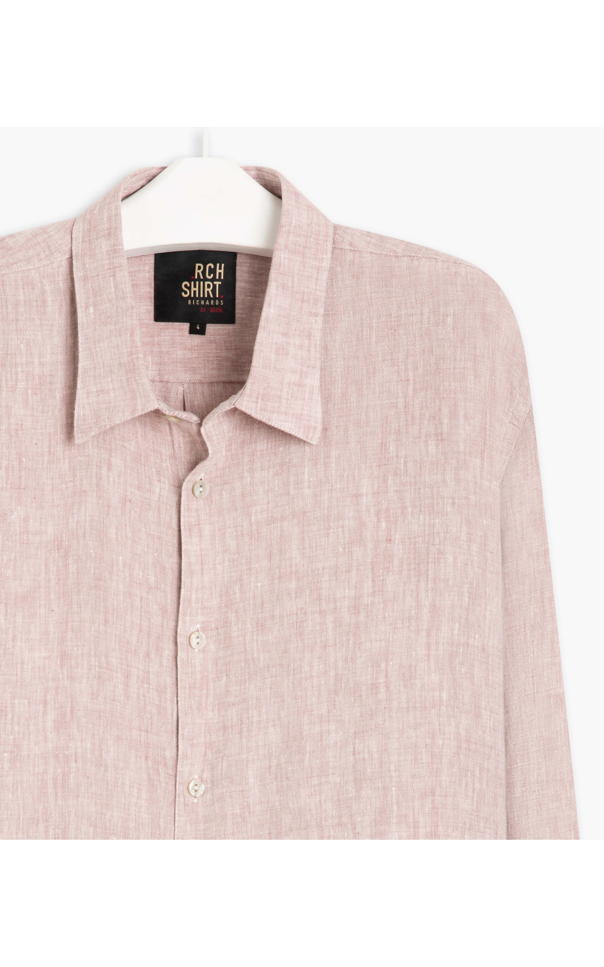 Camisa  Puro Linho  Cross Dye Ml Masculino Blush