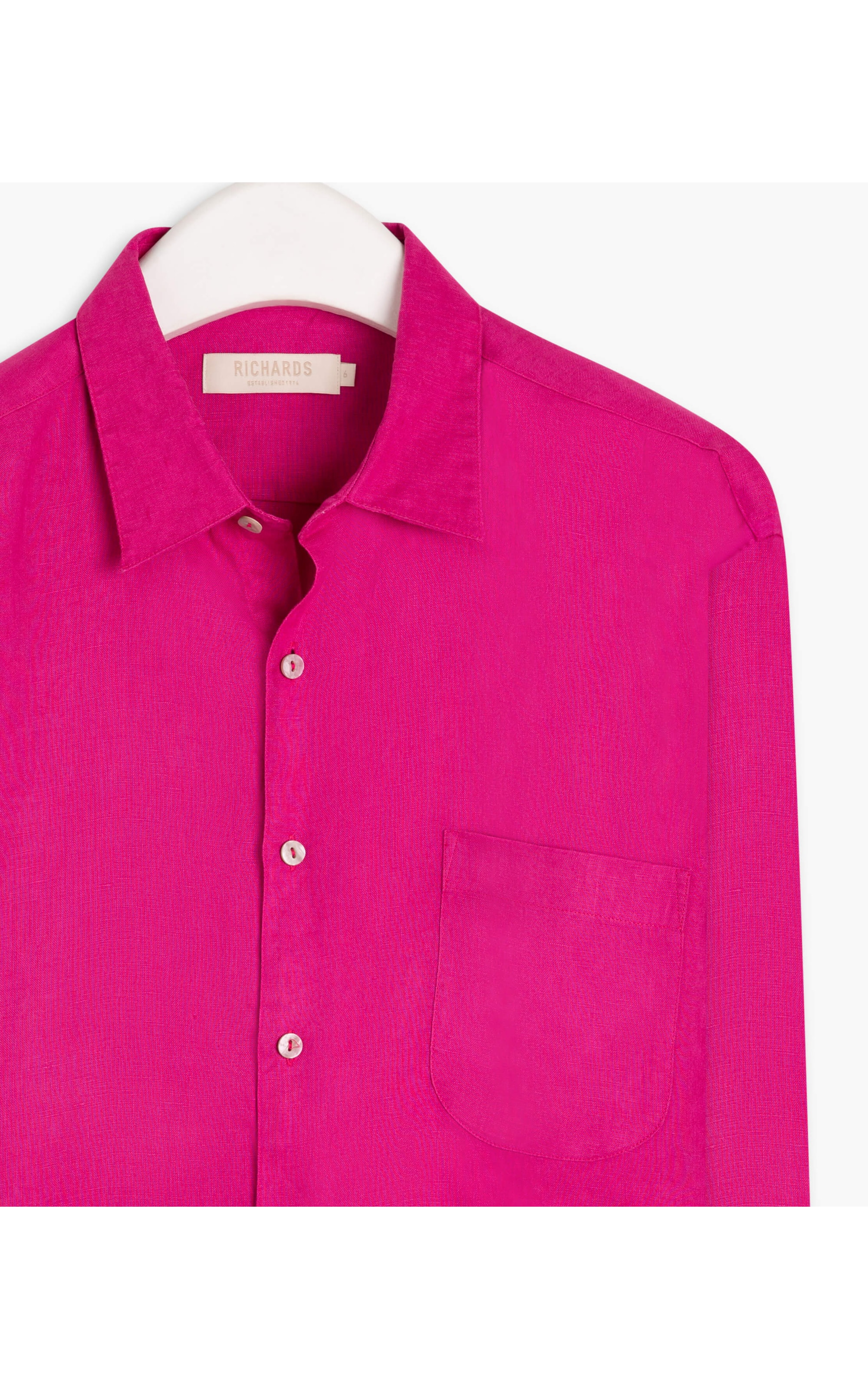 Camisa Puro Linho Cross Dye  Ml Rosa Shock