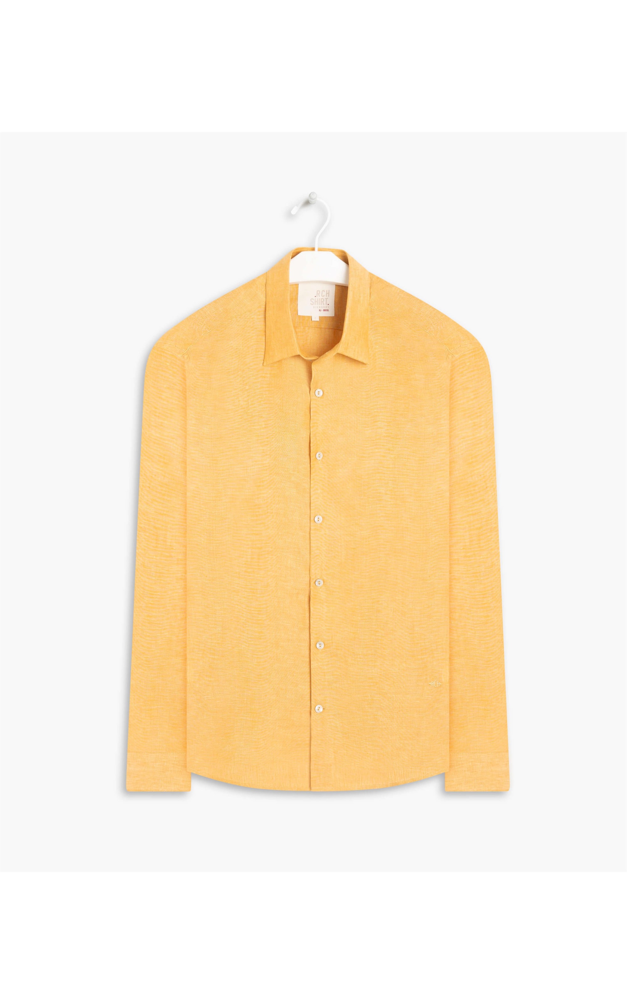 Camisa  Puro Linho  Cross Dye Mostarda