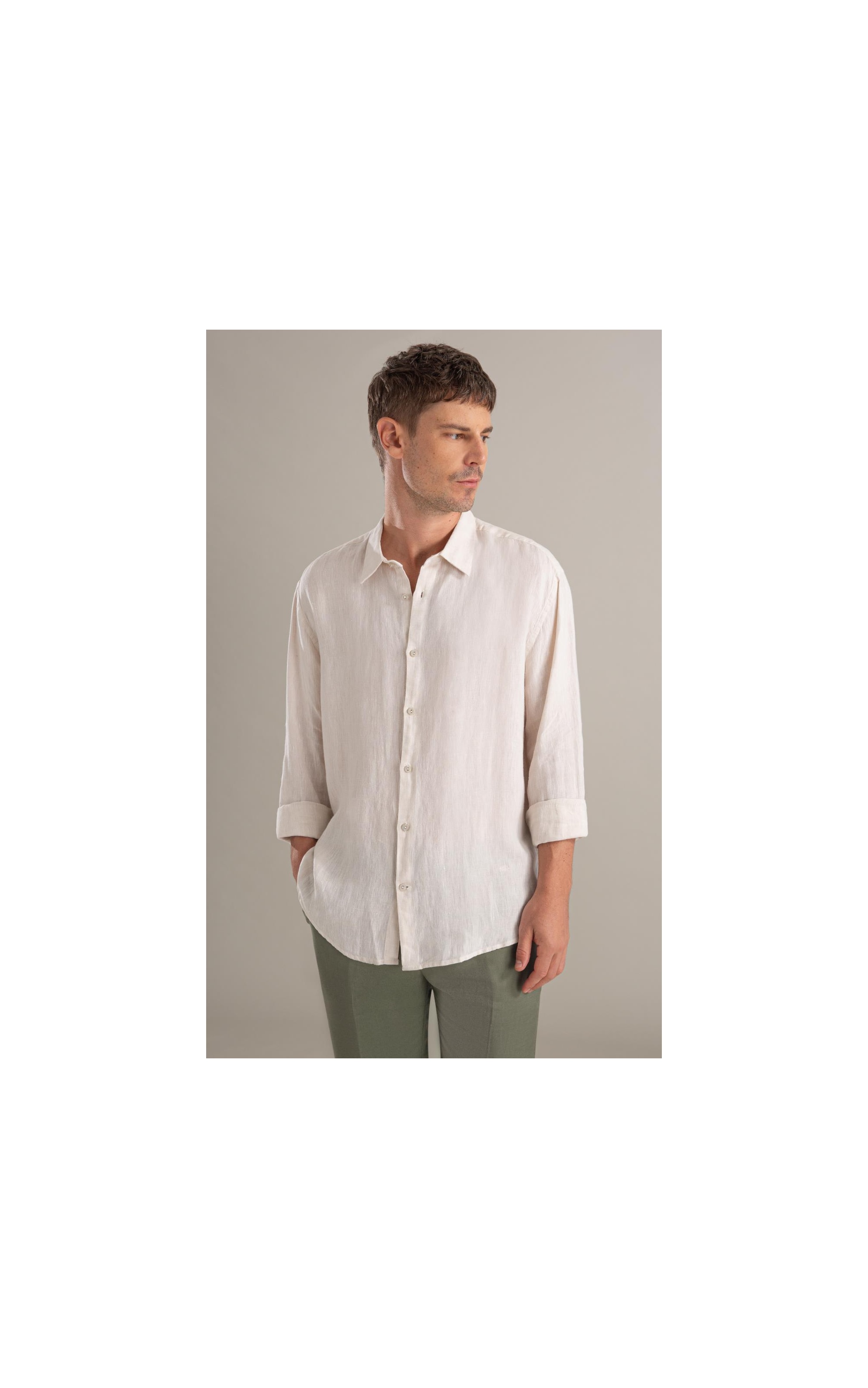 Camisa Puro Linho  Cross Dye Natural