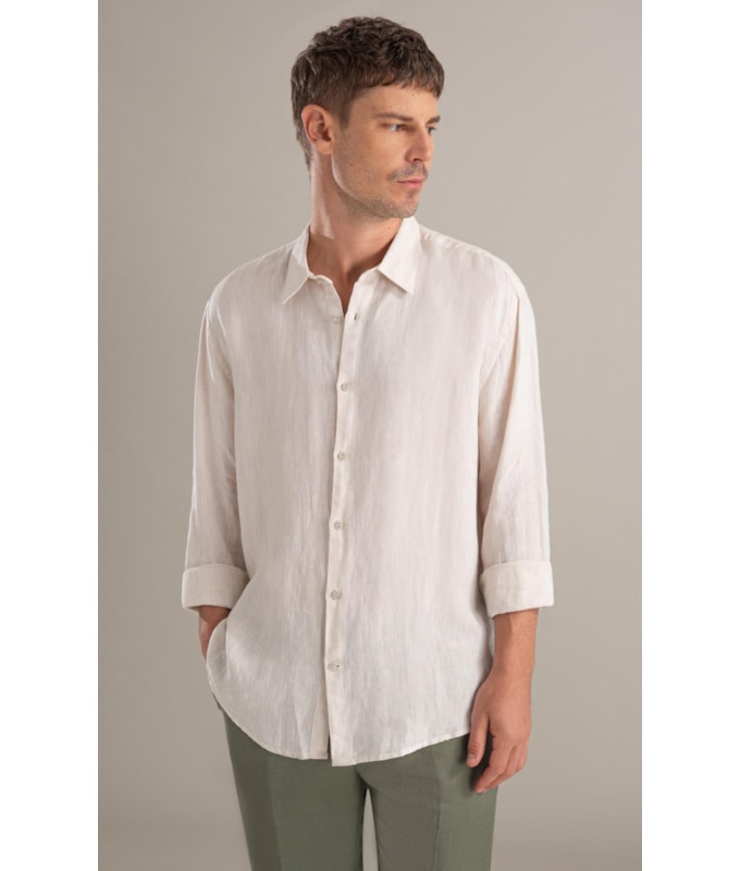 Camisa Puro Linho  Cross Dye Natural