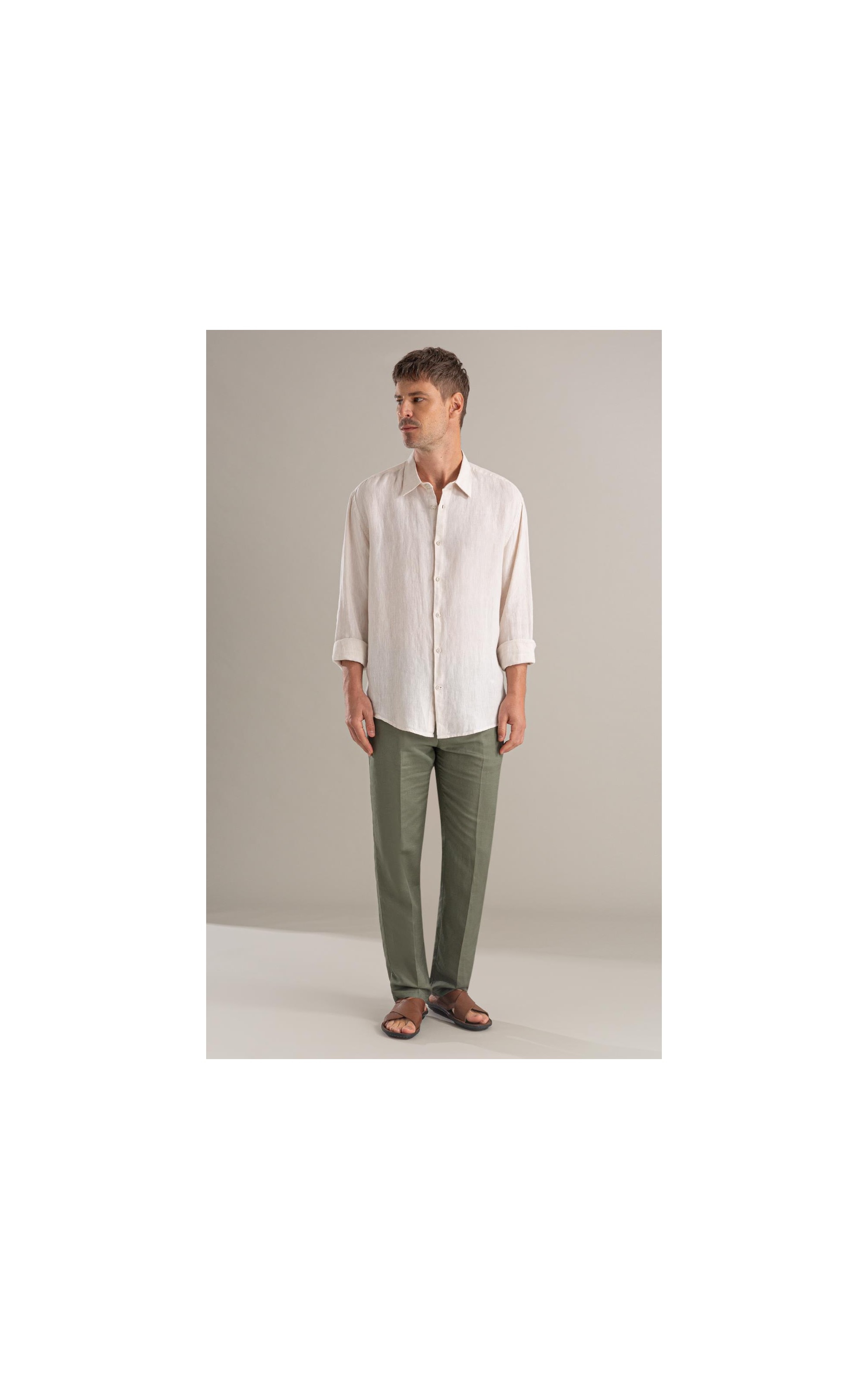 Camisa Puro Linho  Cross Dye Natural