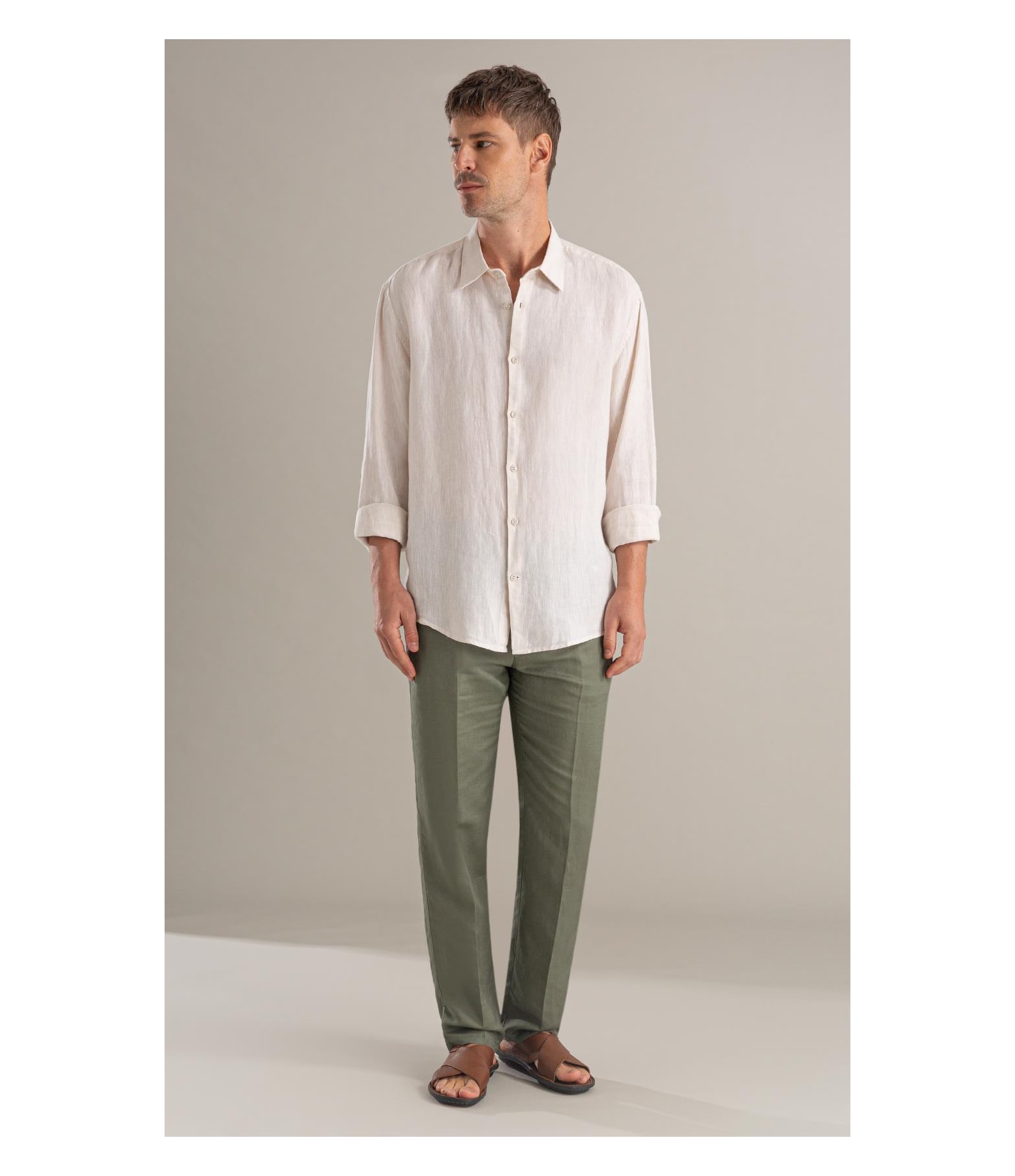 Camisa  Puro Linho  Cross Dye Natural