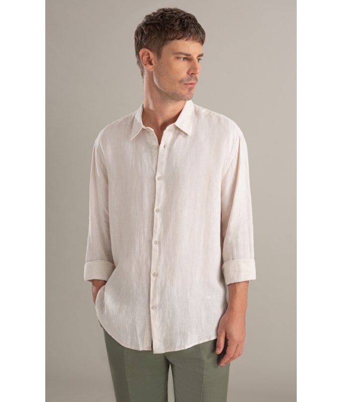 Camisa  Puro Linho  Cross Dye Natural
