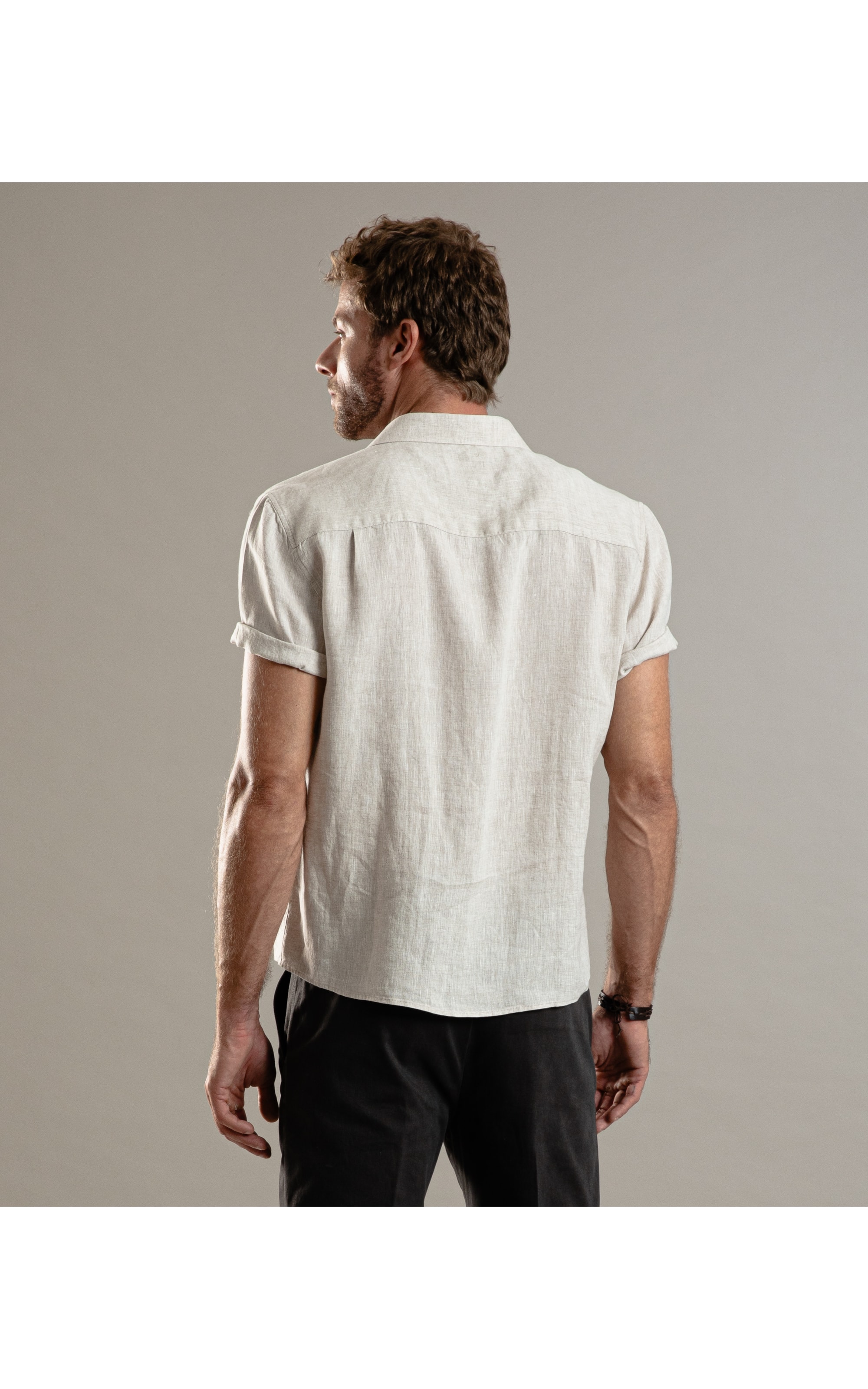 Camisa  Puro Linho  Cross Dye Natural
