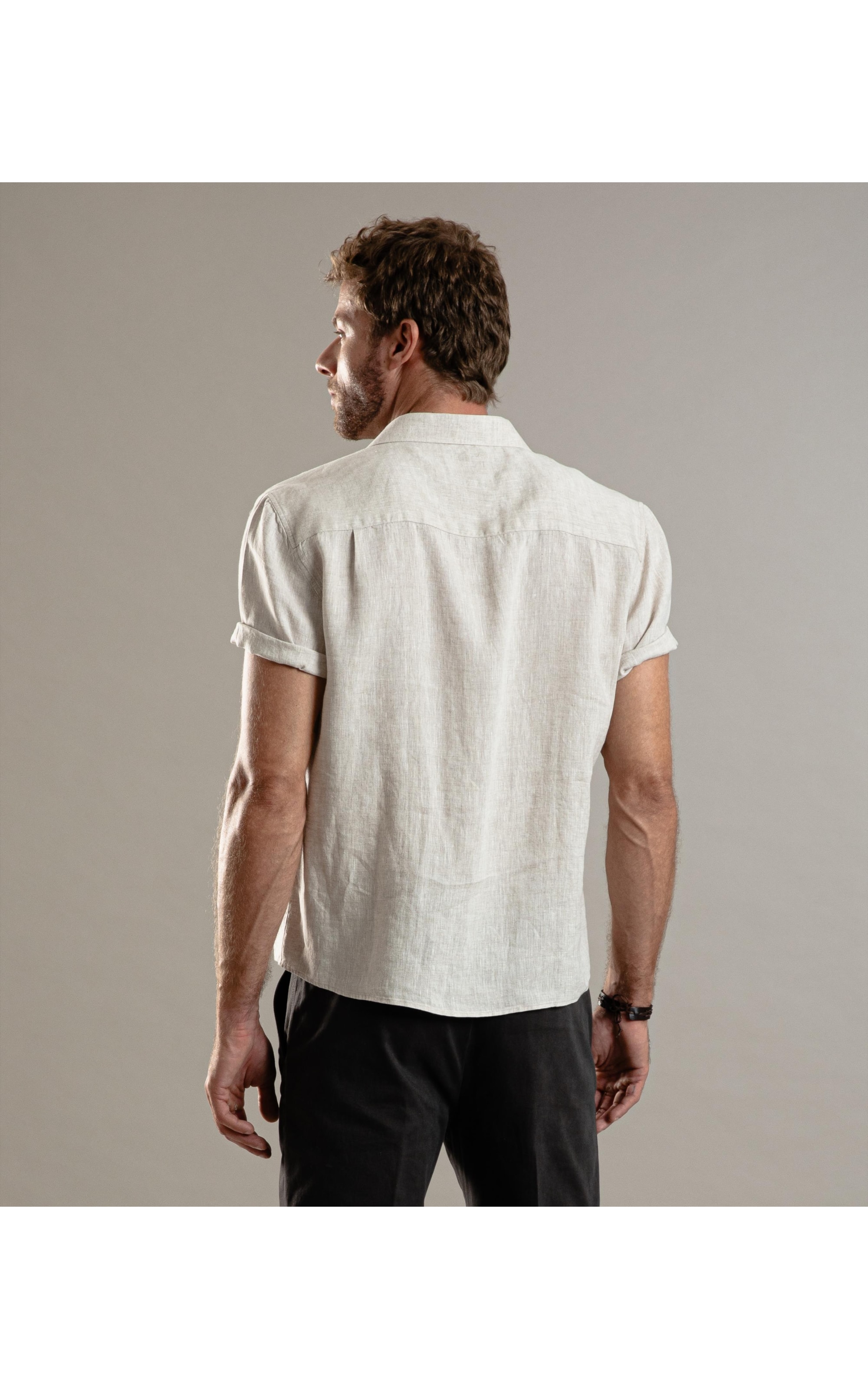 Camisa Puro Linho  Cross Dye Natural