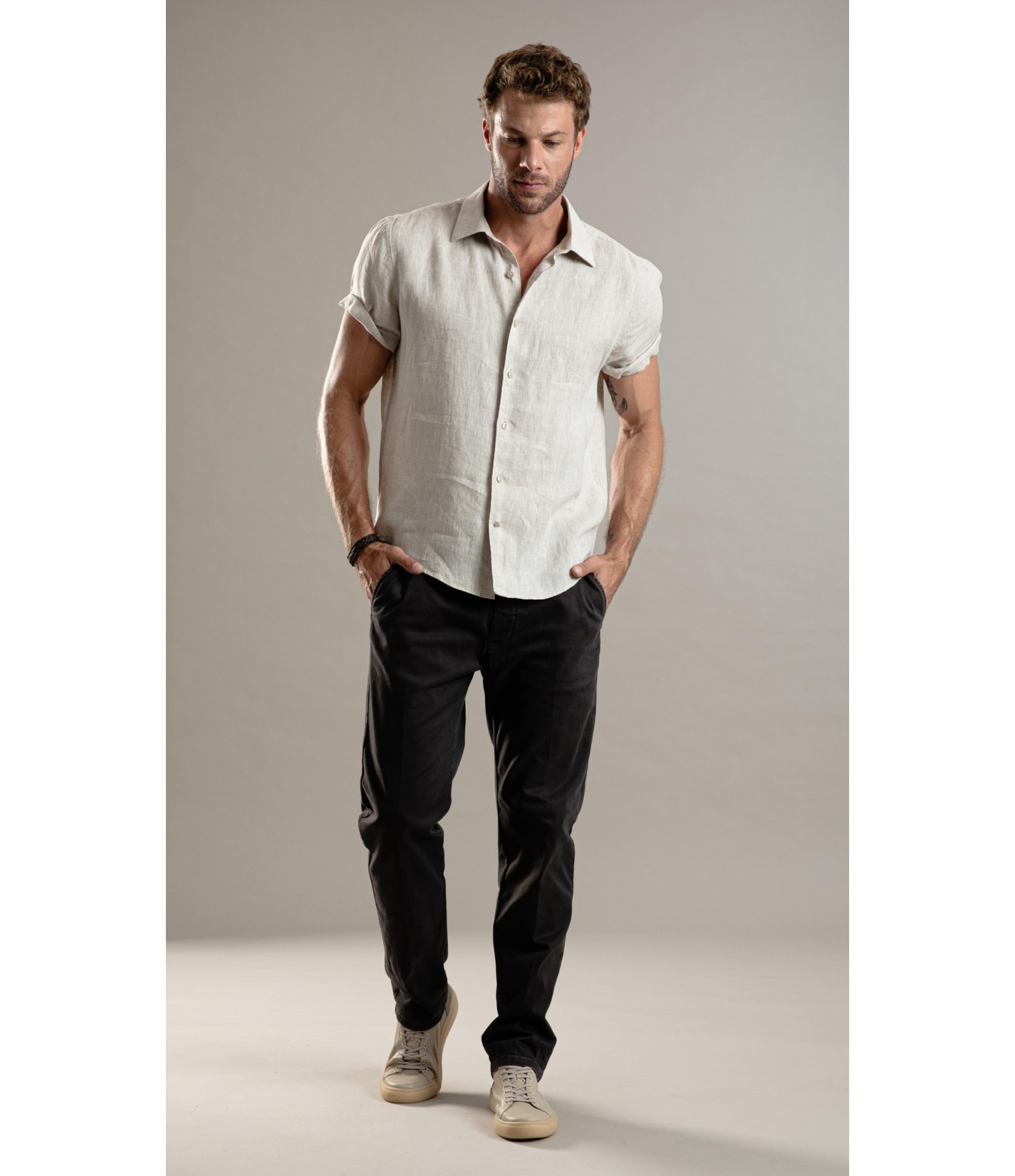 Camisa Puro Linho  Cross Dye Natural