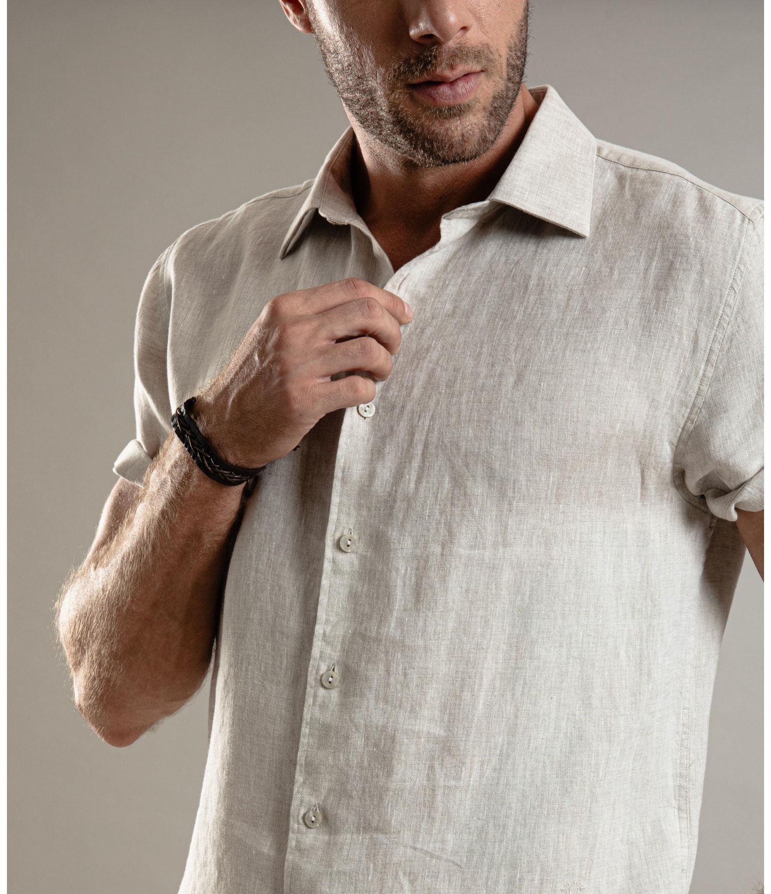 Camisa Puro Linho  Cross Dye Natural