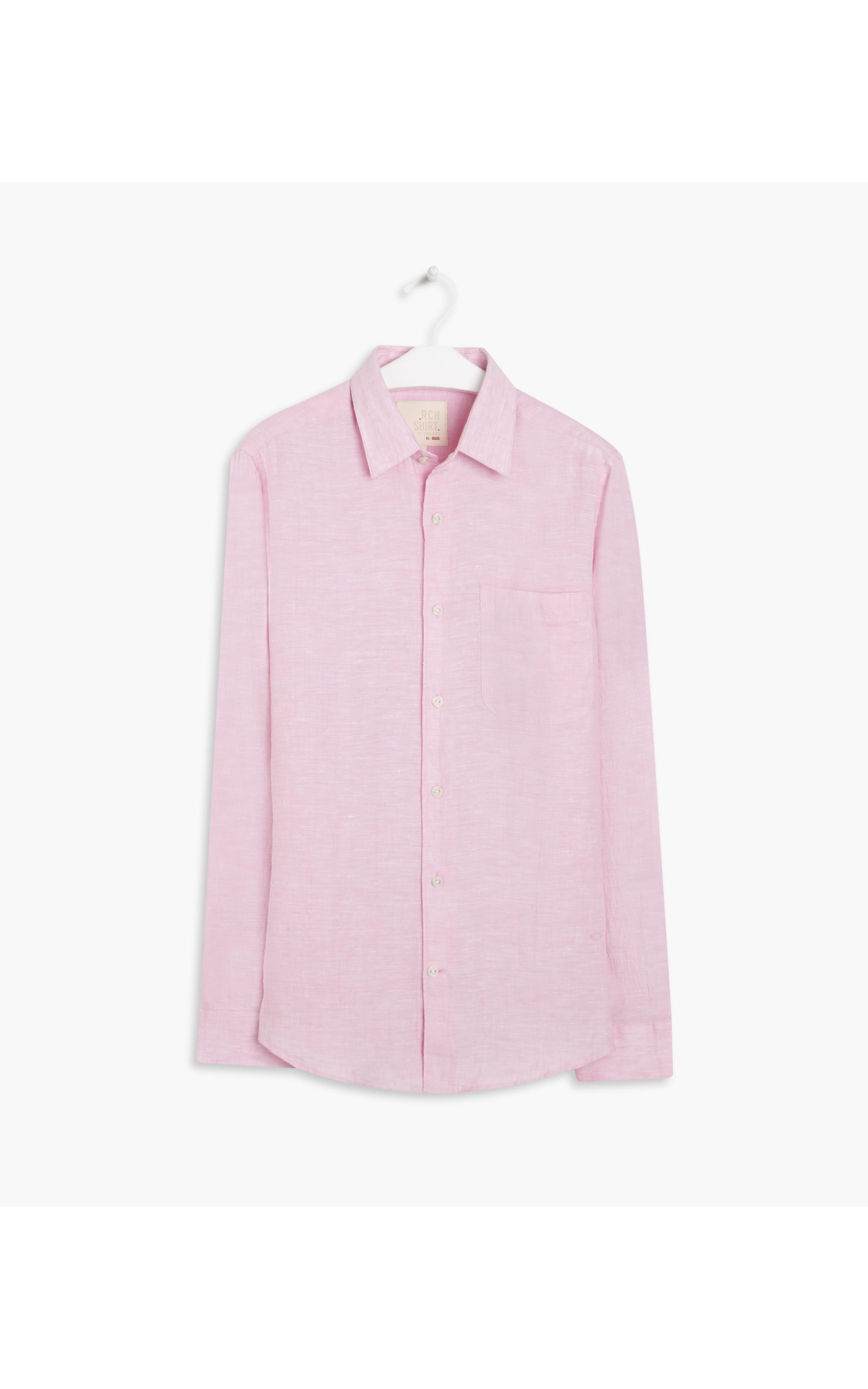 Camisa Puro Linho Cross Dye Rosa